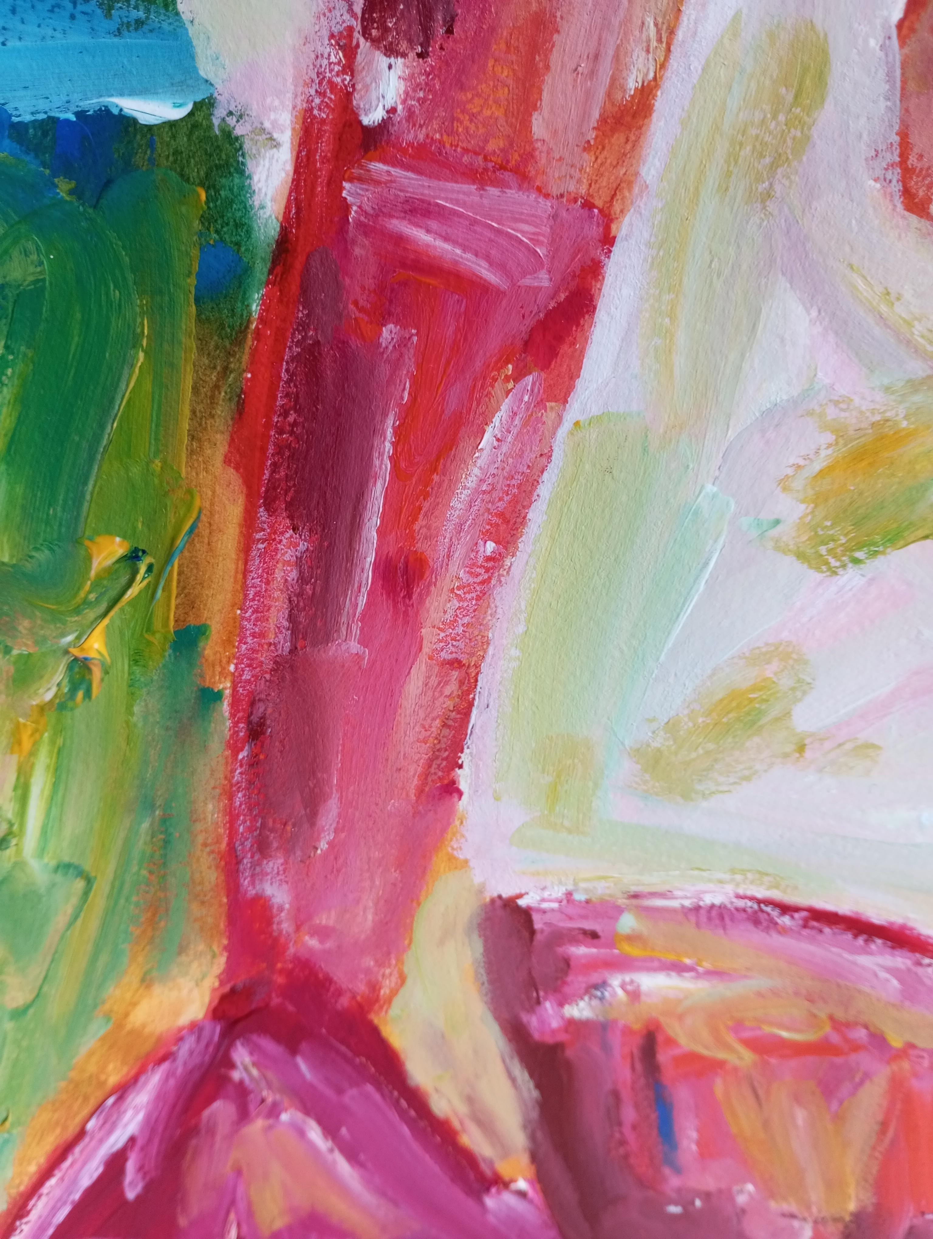 Zeitgenössische Acrylmalerei einer Frau auf Papier, inspiriert von Marylin Monroe im Angebot 4