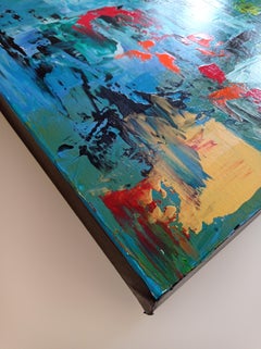 Contemporary abstraktes expressionistisches Stück mit vivid Farben "Liberty 0.1"