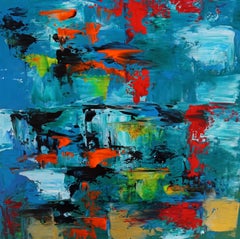 "Liberty 0.2" (Contemporary abstract expressionist acrylic painting on canvas)