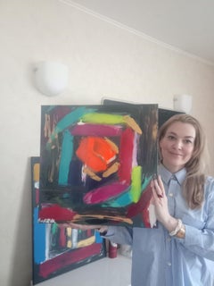 Contemporary expressive abstract vibrant painting on canvas "Integrity 0.2"