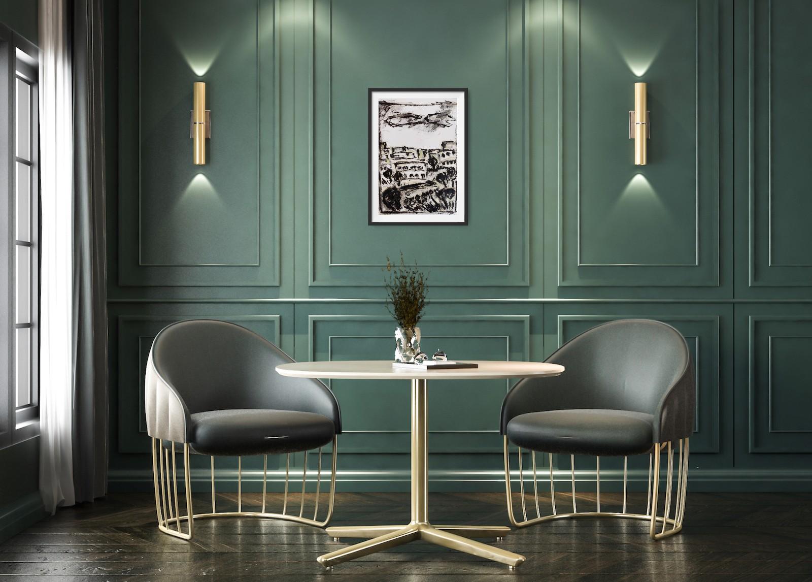 Pittura ad olio su carta di un paesaggio moderno semi-astratto in bianco e nero in vendita 10