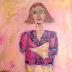 "Mujer polifacética" ( gran retrato expresionista en acrílico sobre lienzo de lino)