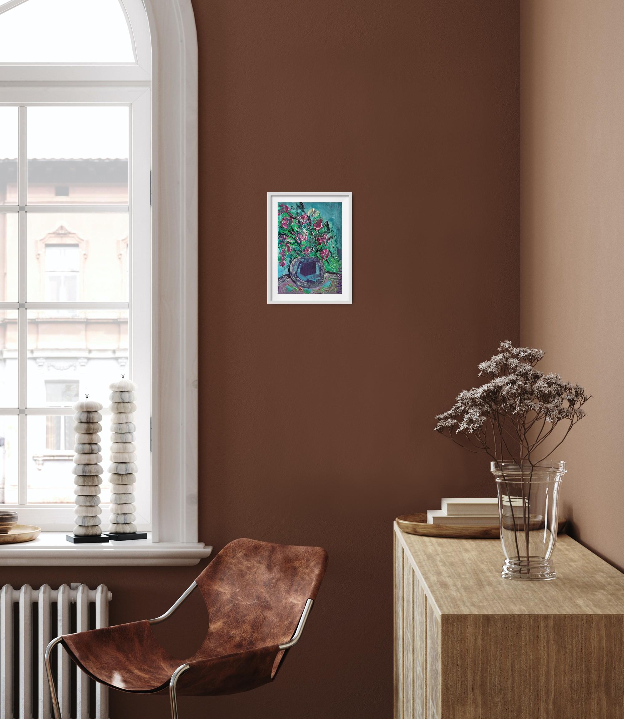 « Mon bouquet de fleurs d'été » (petite peinture florale acrylique sur papier) en vente 11