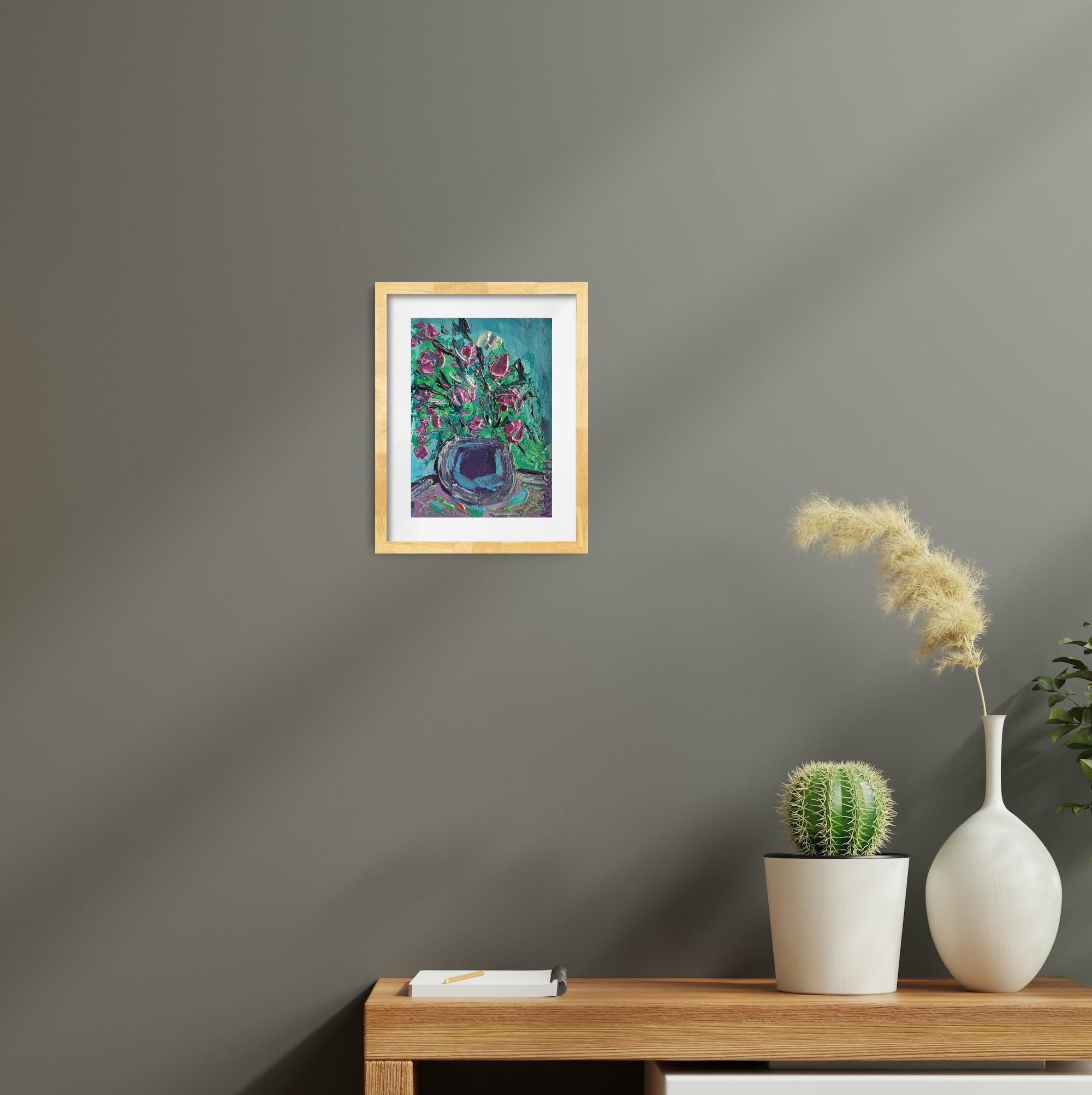 « Mon bouquet de fleurs d'été » (petite peinture florale acrylique sur papier) en vente 12