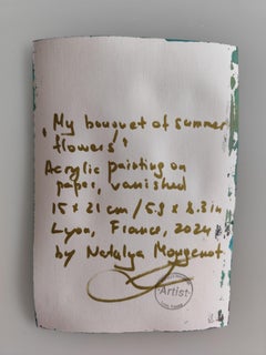 "Il mio bouquet di fiori estivi" (piccolo dipinto floreale in acrilico su carta)