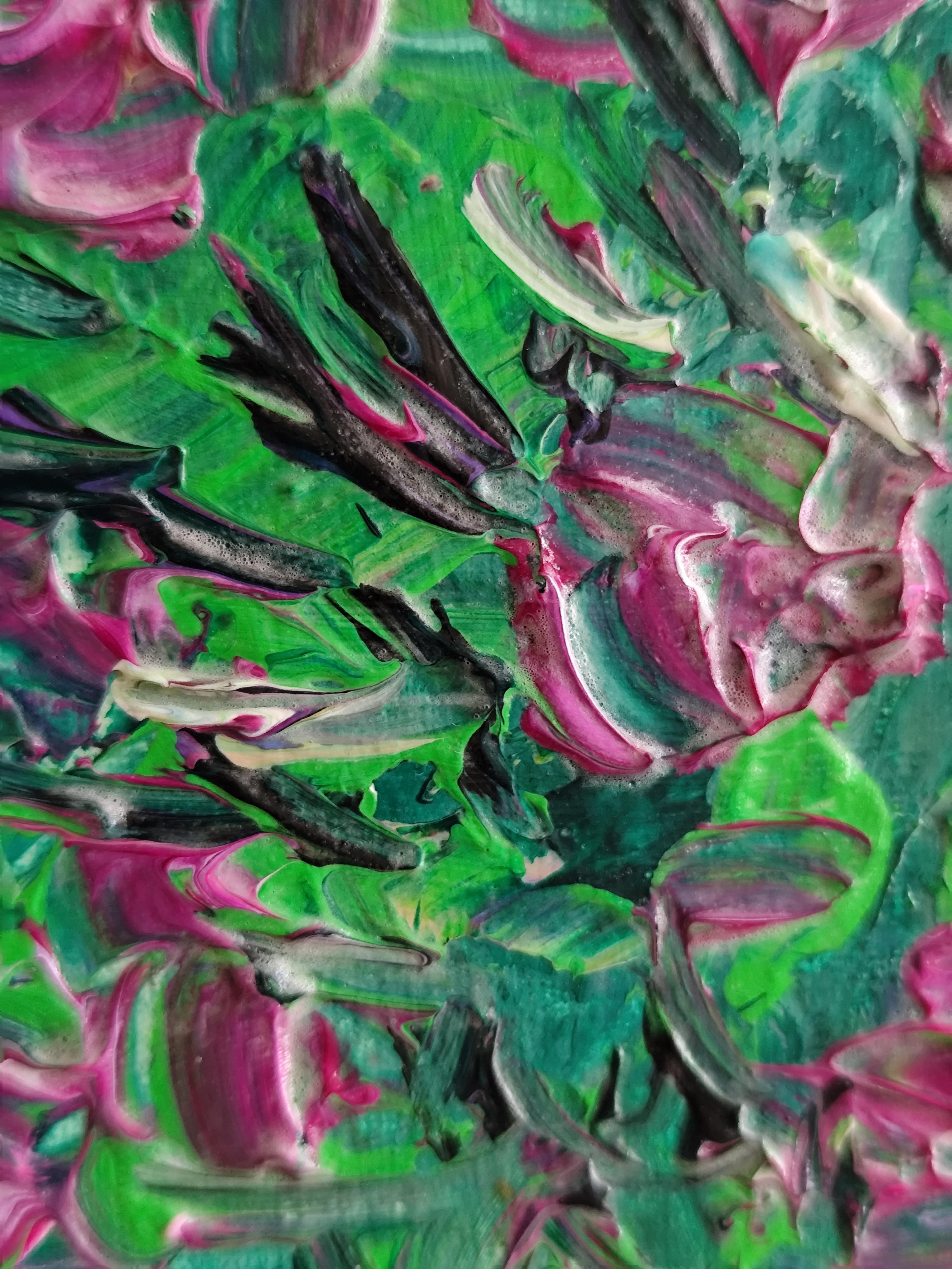 « Mon bouquet de fleurs d'été » (petite peinture florale acrylique sur papier) en vente 1