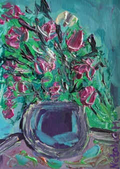 „Mein Sommerblumenstrauß“ ( kleines Acrylgemälde in Acryl auf Papier)