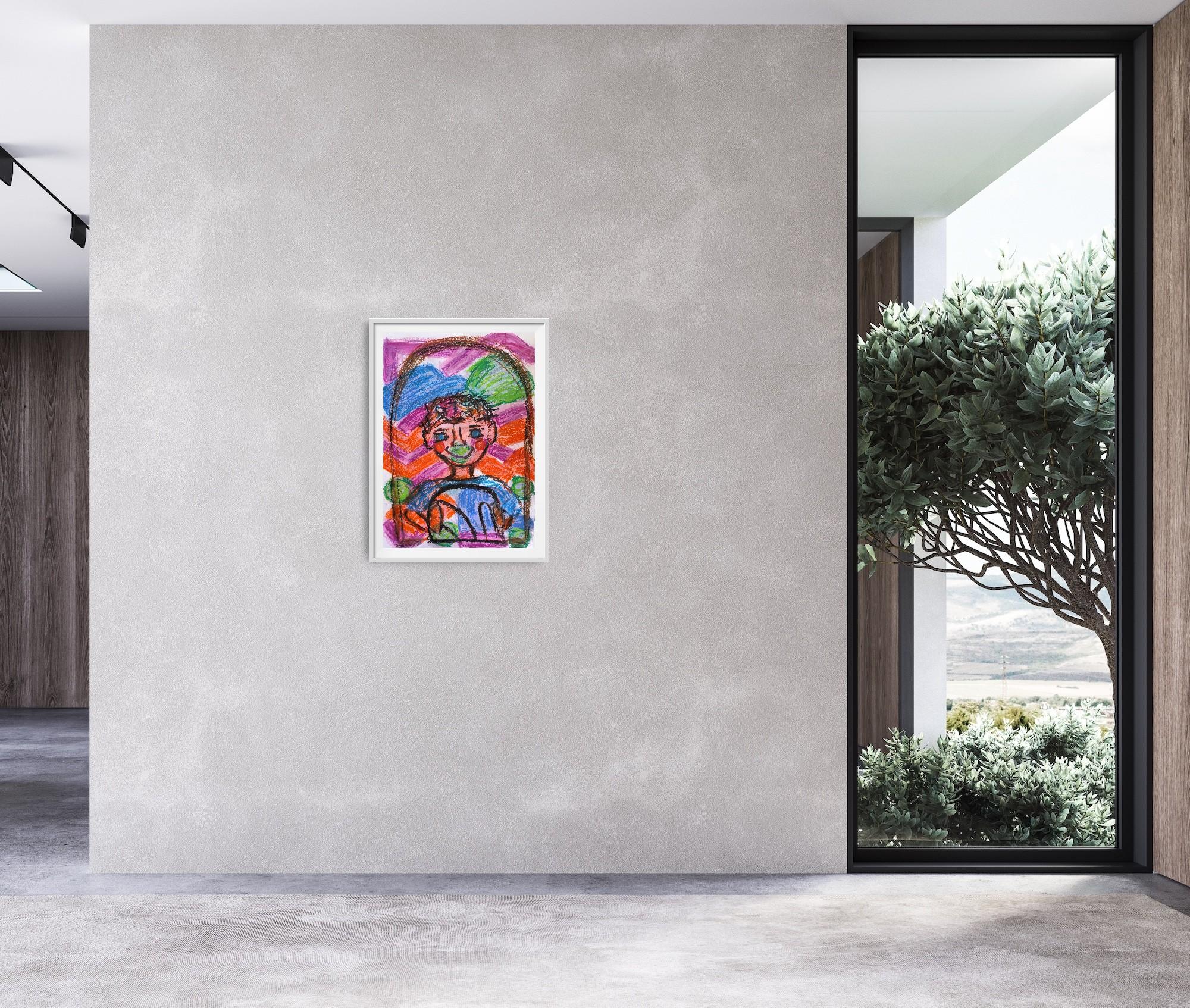 In this vibrant and dynamically expressive artwork 