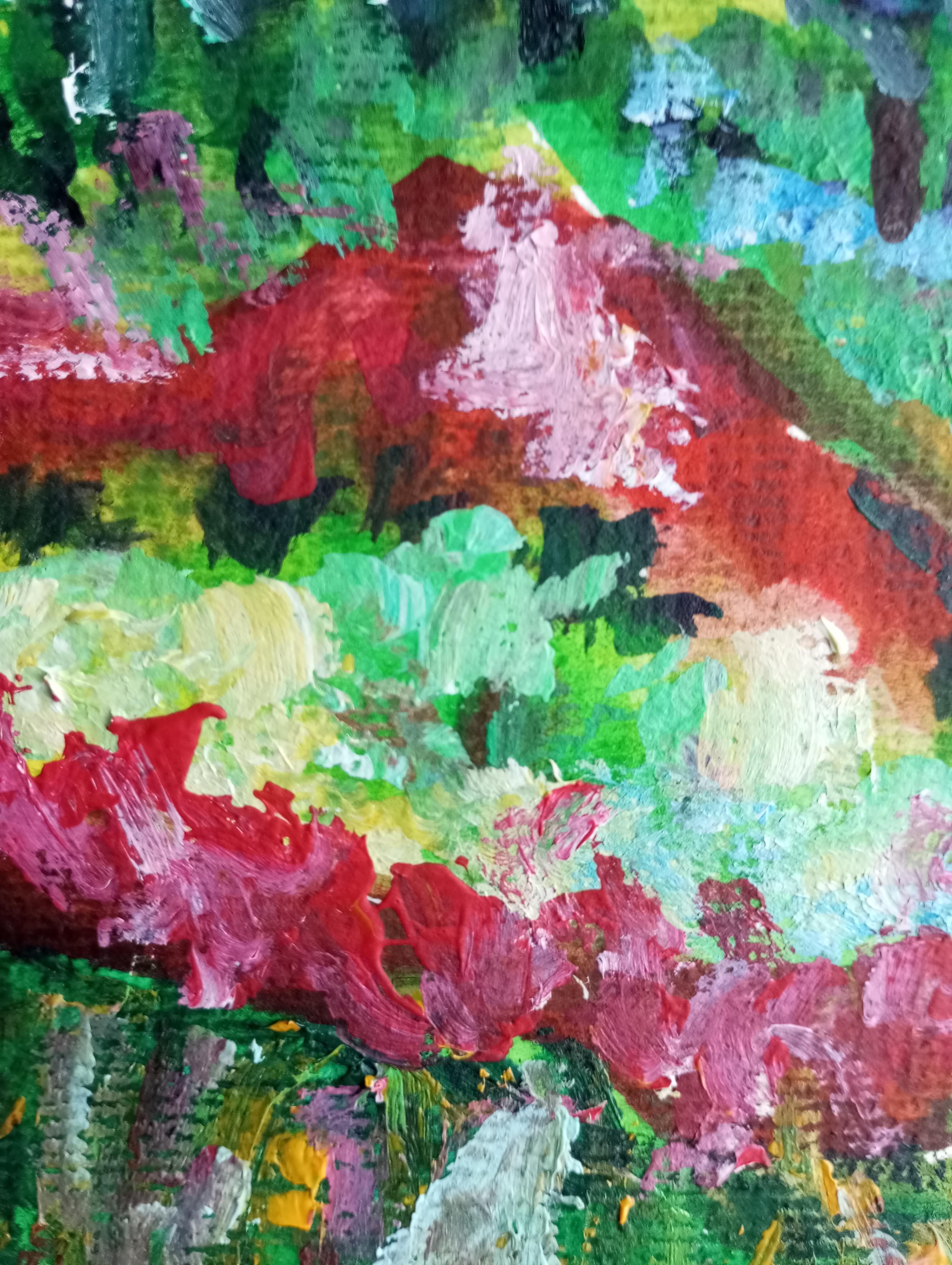 Contemporary impressionist seascape nature acrylic painting on paper For Sale 12