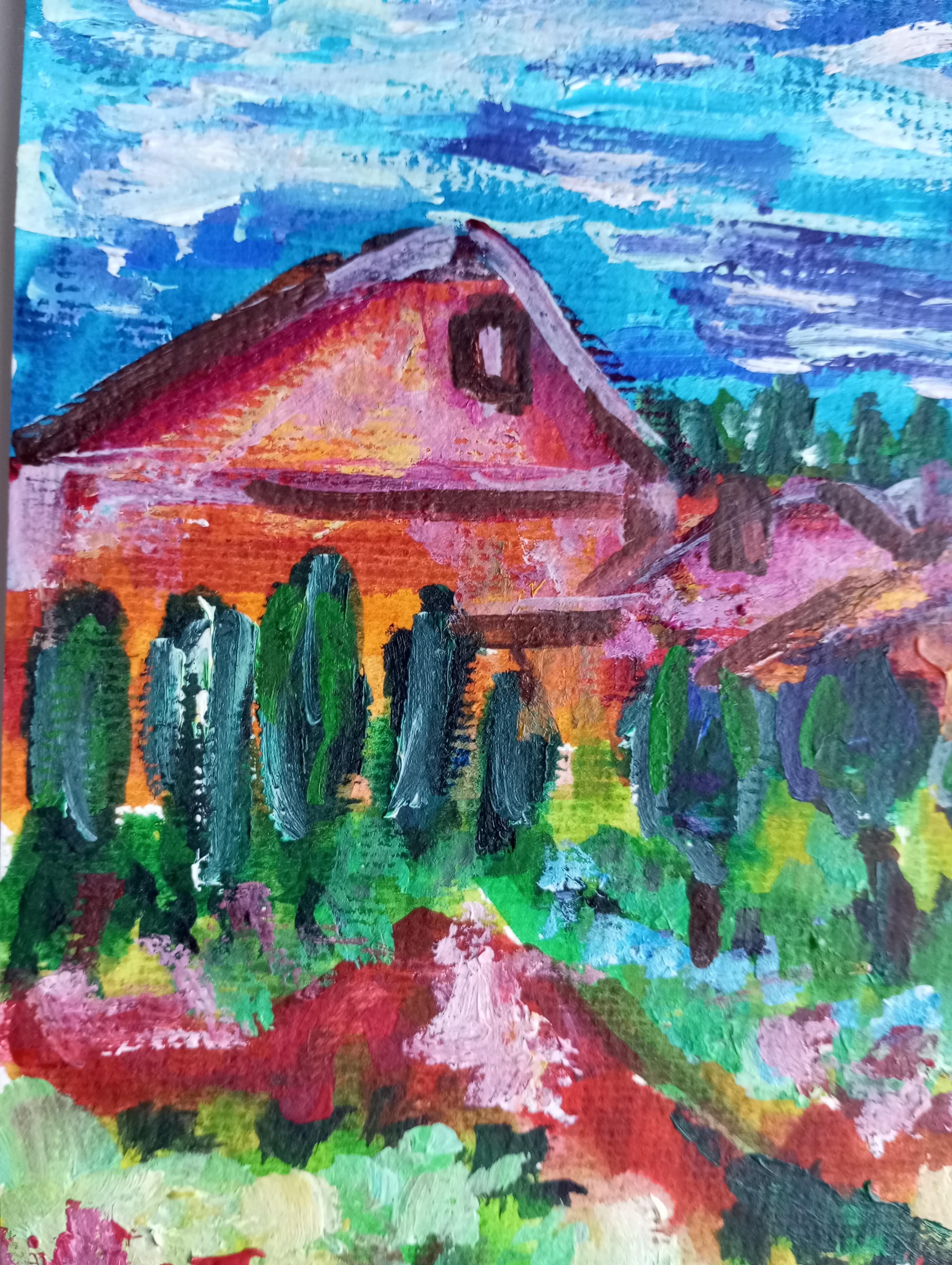 Contemporary impressionist seascape nature acrylic painting on paper For Sale 15