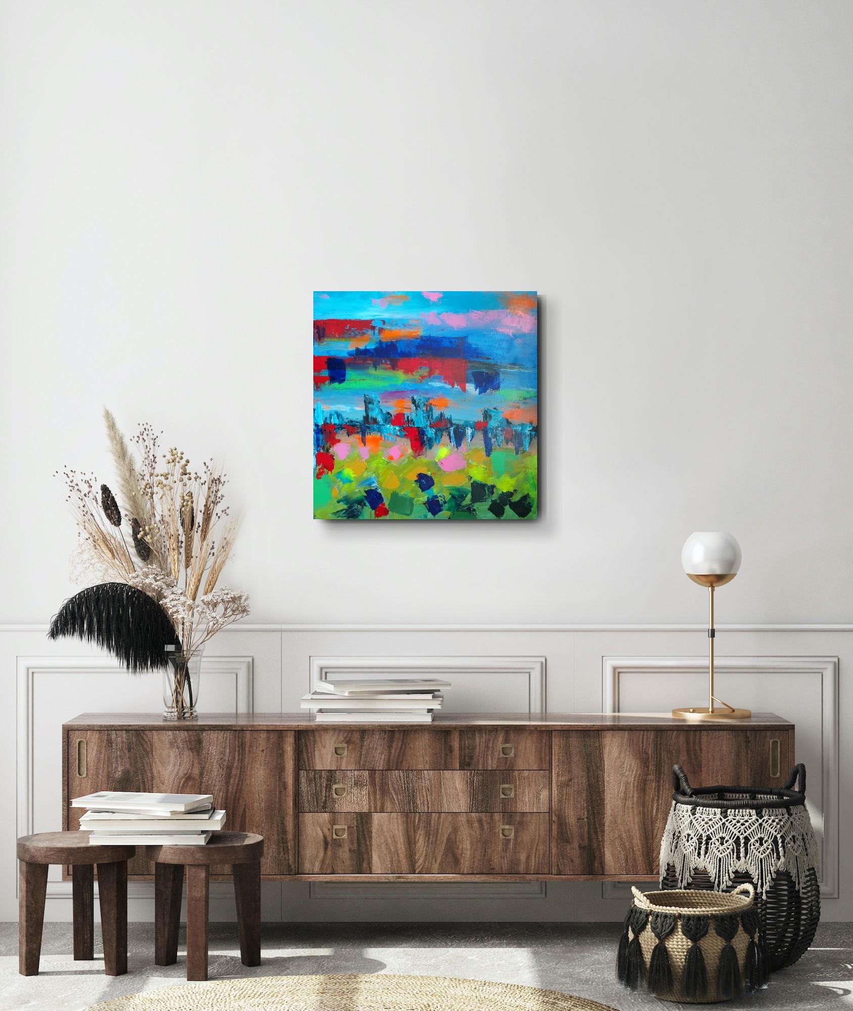 Pittura acrilica contemporanea astratta ed espressiva su tela 