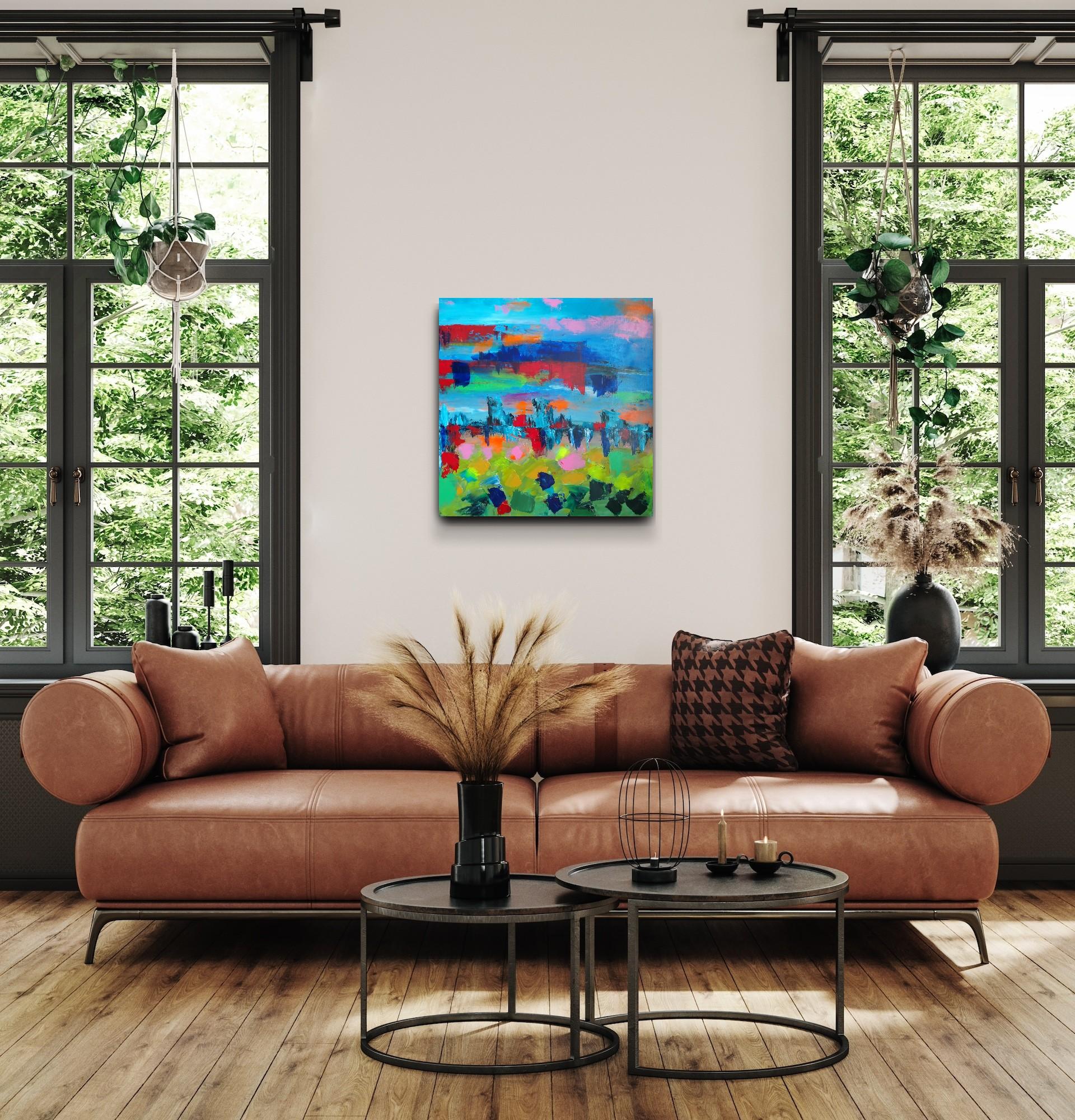 Pittura acrilica contemporanea astratta ed espressiva su tela 