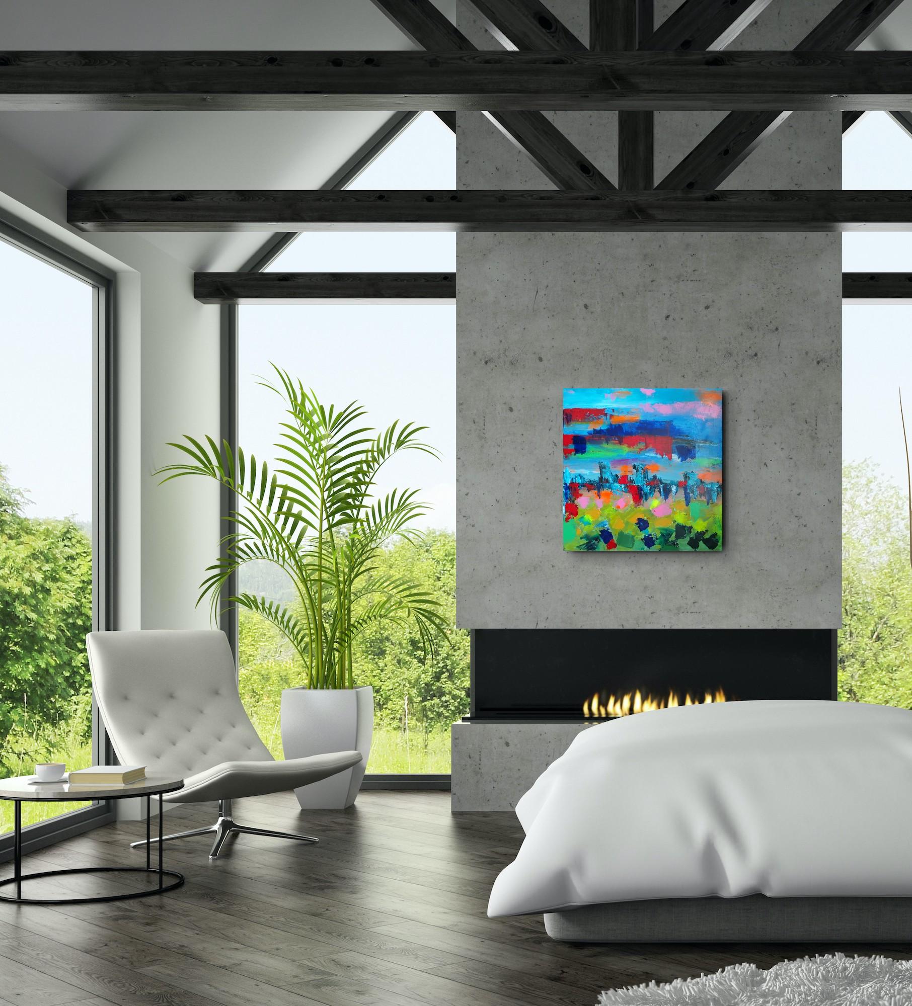 Pittura acrilica contemporanea astratta ed espressiva su tela 
