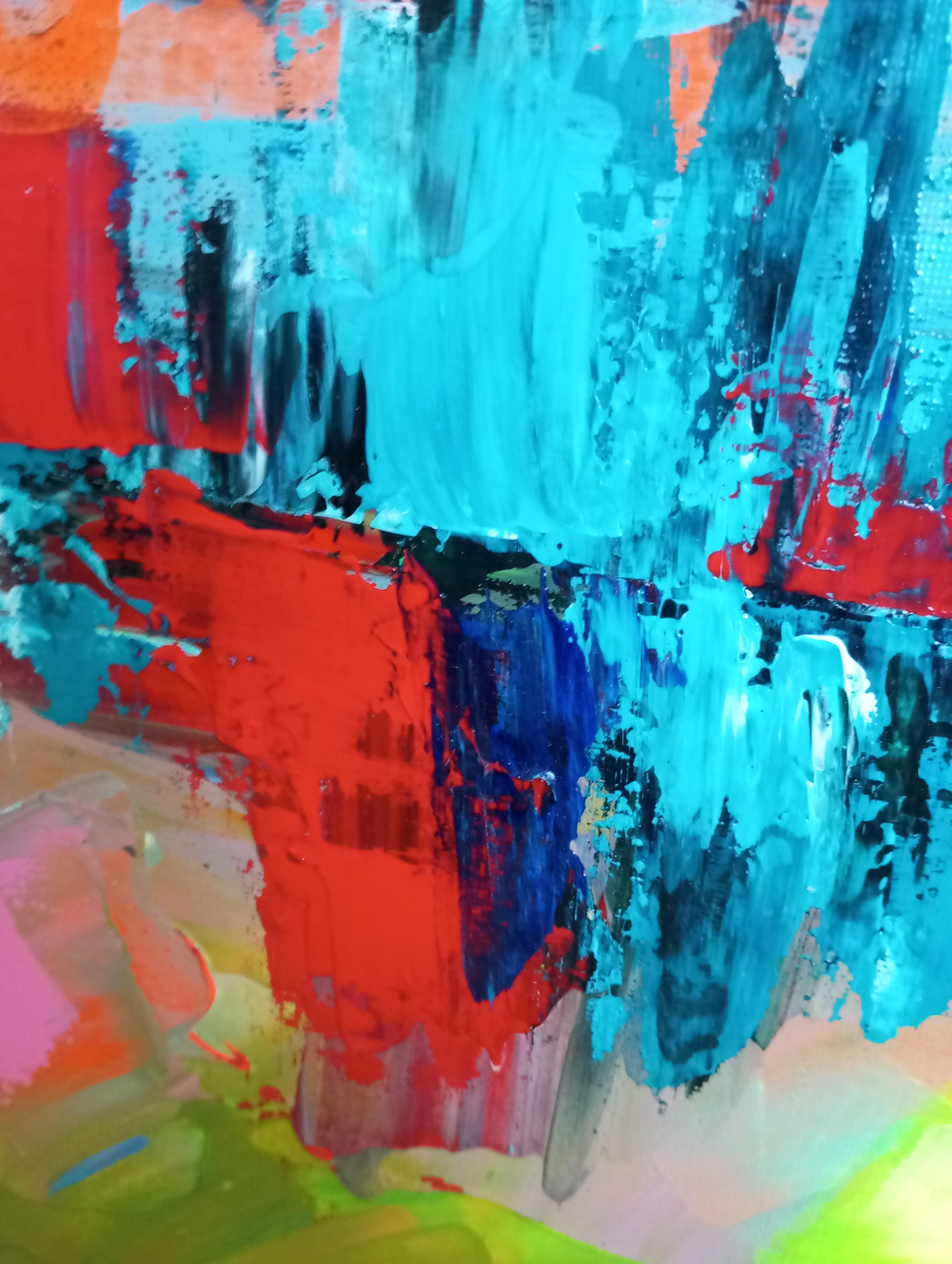 Pittura acrilica contemporanea astratta ed espressiva su tela 