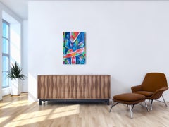 Figurativo contemporaneo  pittura ad olio astratta ed espressiva di donna su tela