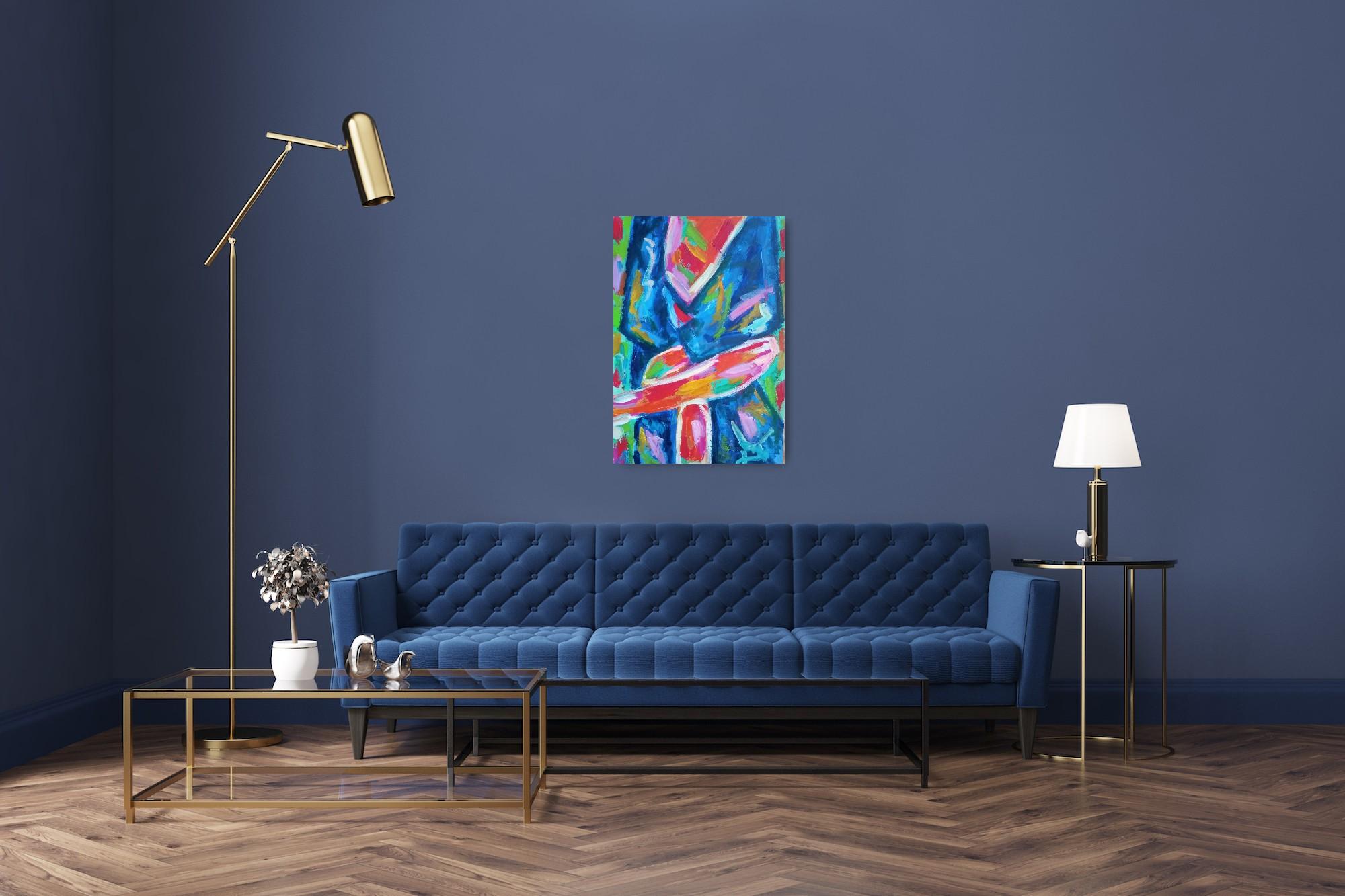 Figuración contemporánea  óleo expresivo abstracto de mujer sobre lienzo - Painting Expresionismo abstracto de Natalya Mougenot 