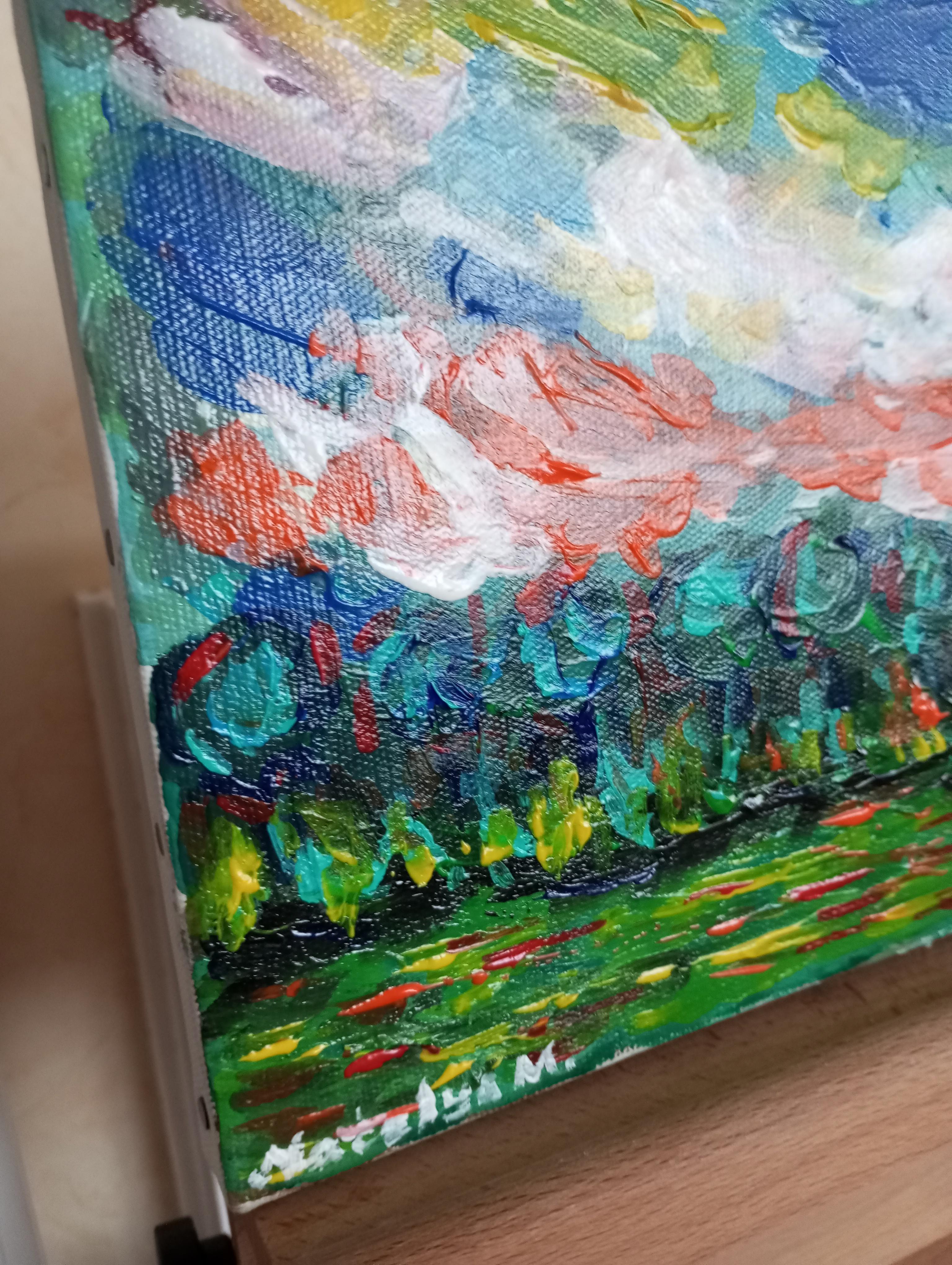 Paysage de nature contemporain, peinture acrylique sur toile ( sud de la France) en vente 6