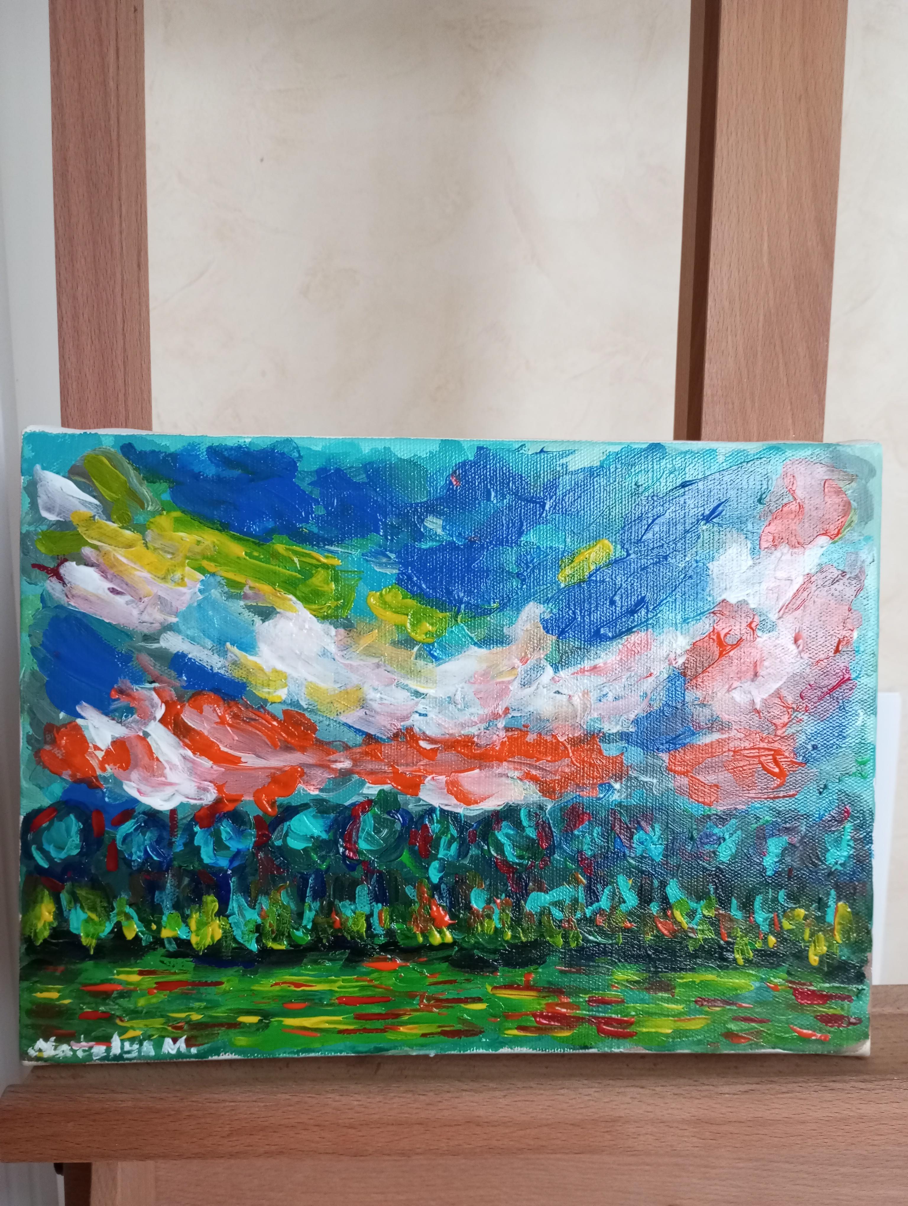 Paysage de nature contemporain, peinture acrylique sur toile ( sud de la France) en vente 7