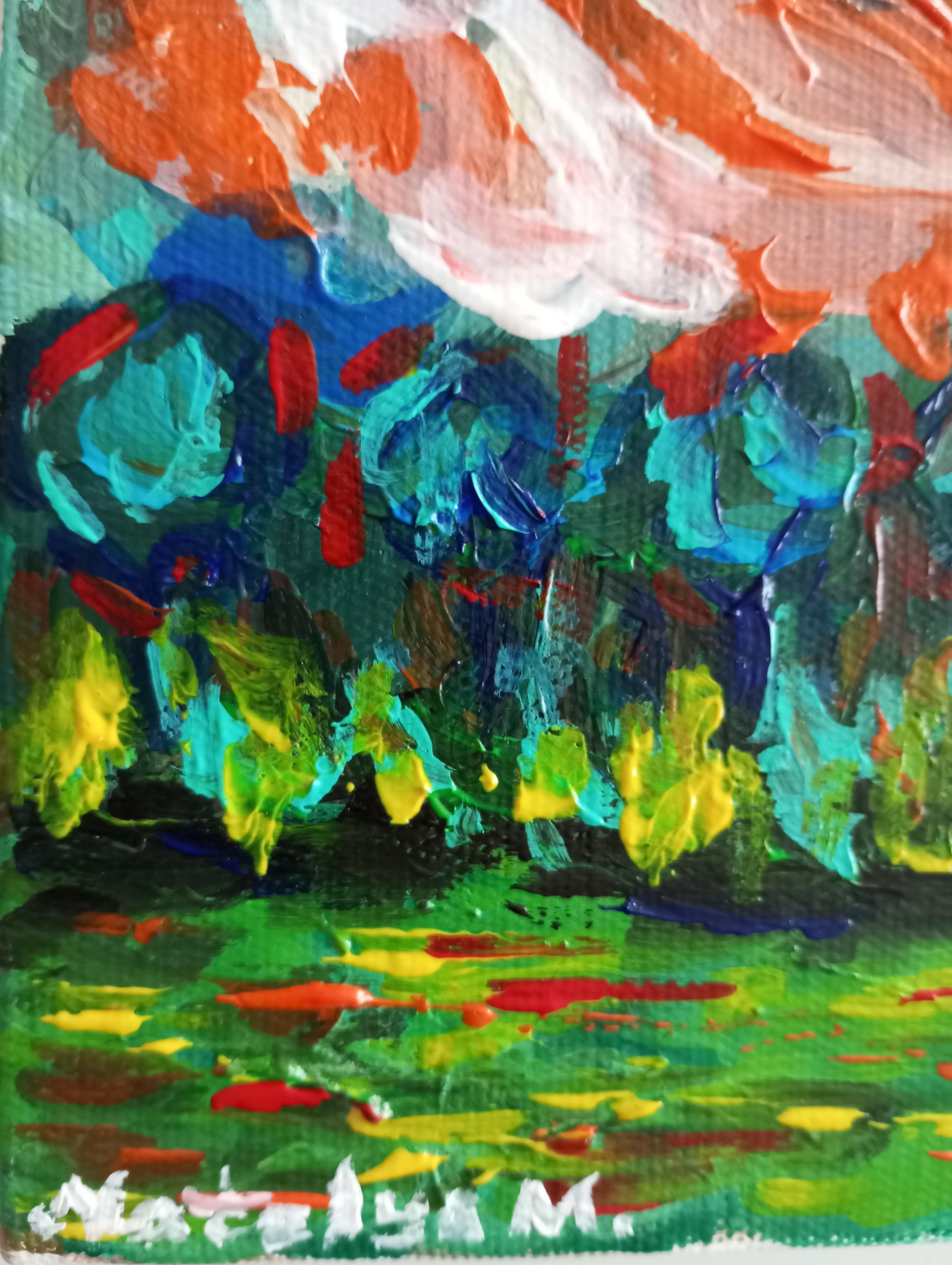 Paysage de nature contemporain, peinture acrylique sur toile ( sud de la France) en vente 13