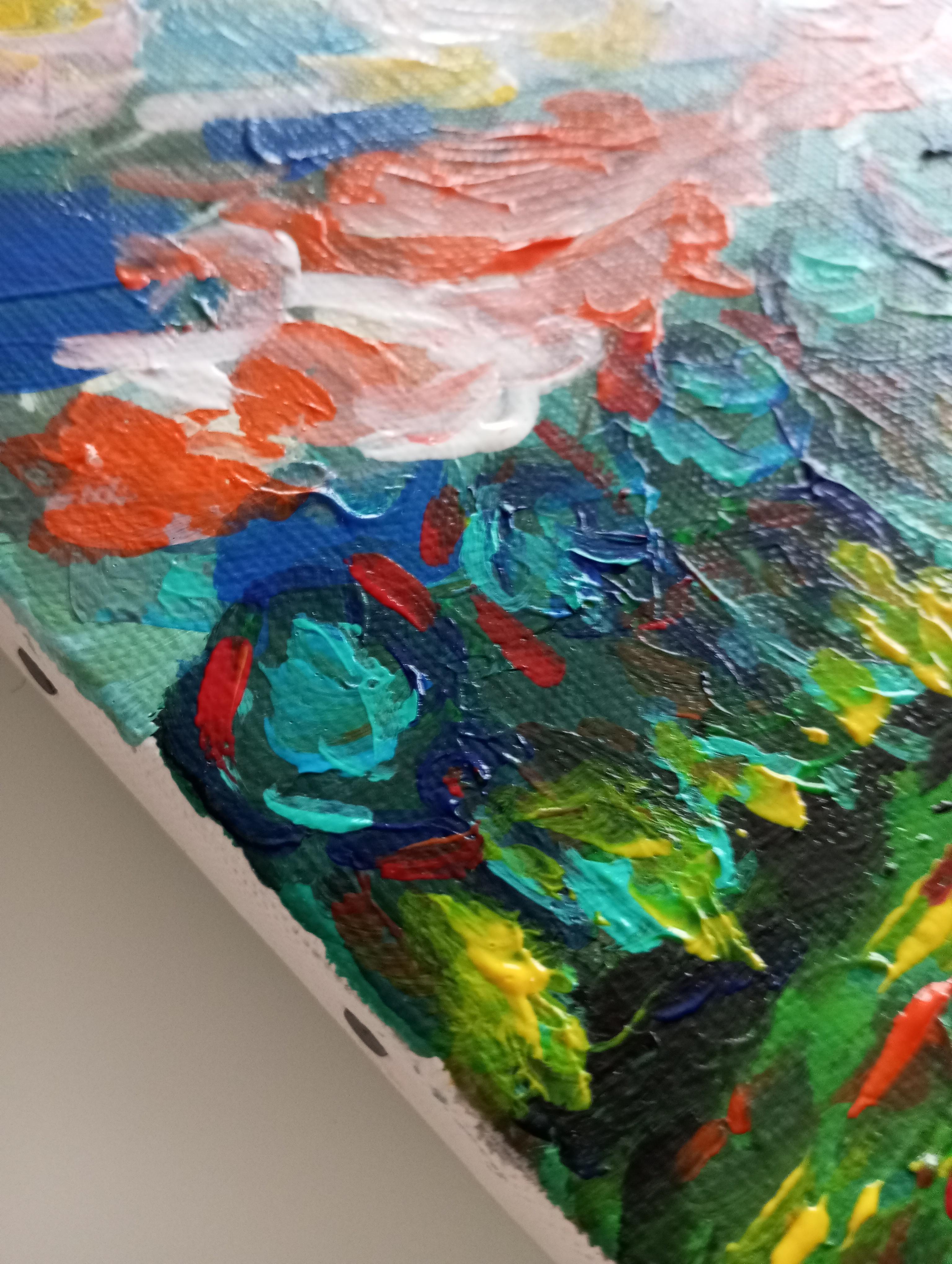 Paysage de nature contemporain, peinture acrylique sur toile ( sud de la France) en vente 15