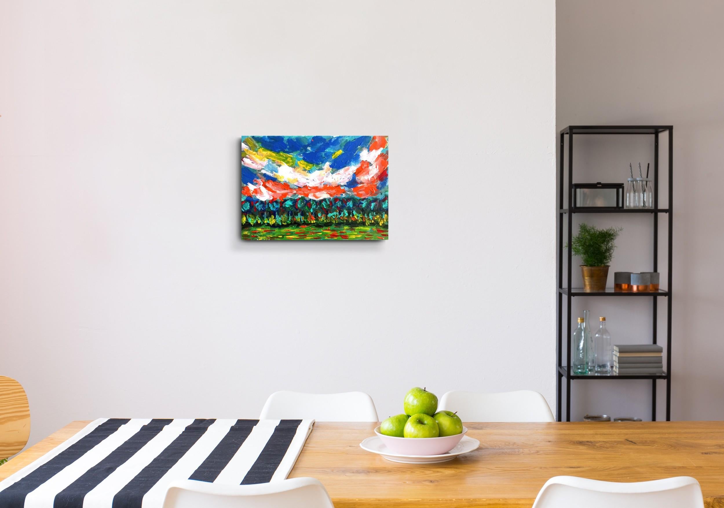 Paysage de nature contemporain, peinture acrylique sur toile ( sud de la France) en vente 2