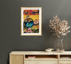 Contemporary Impressionist Expressionist Food Art "Oysters, lemons and fish"