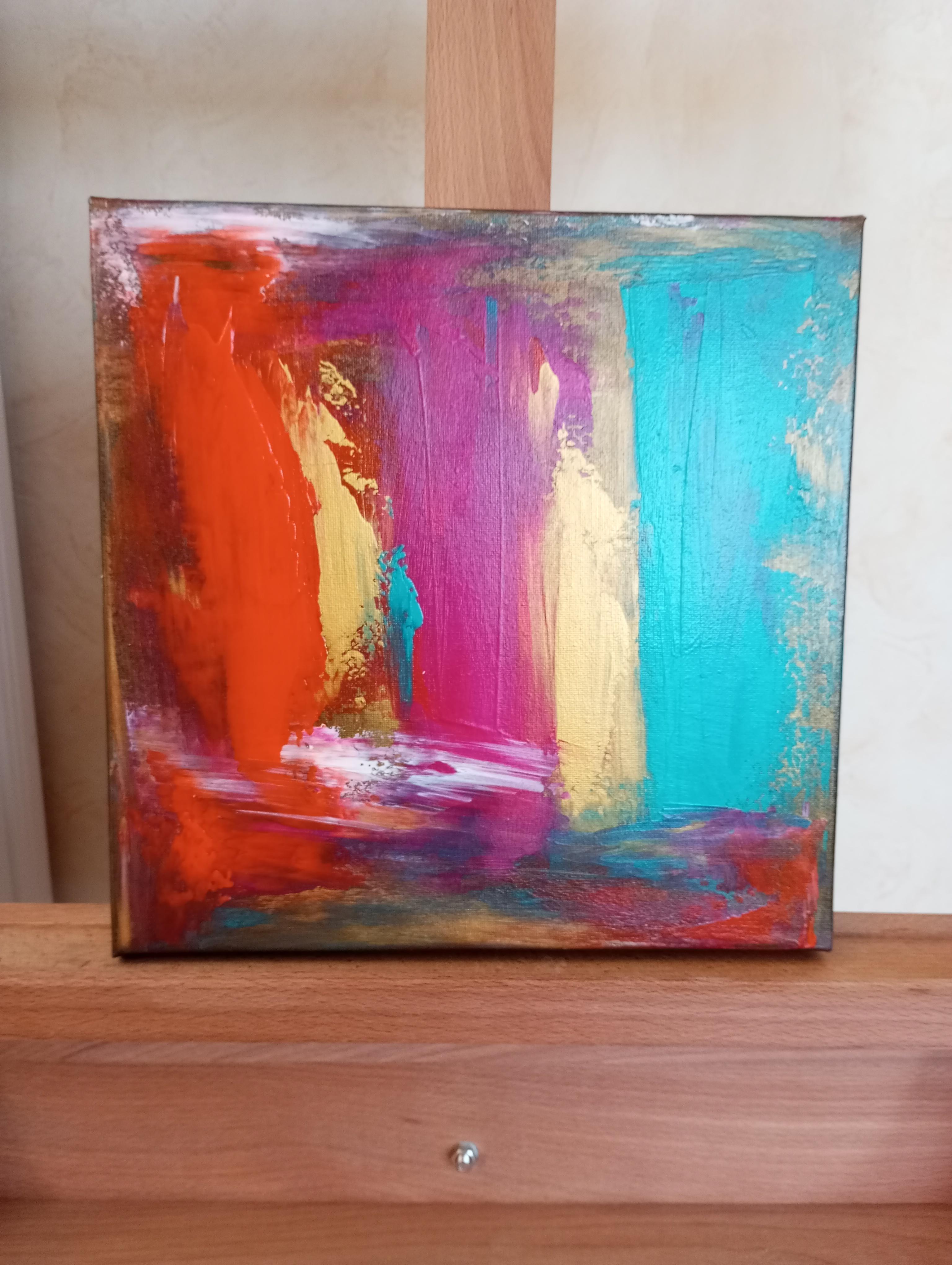 Contemporary abstract expressive acrylic painting on canvas ready to hang For Sale 6
