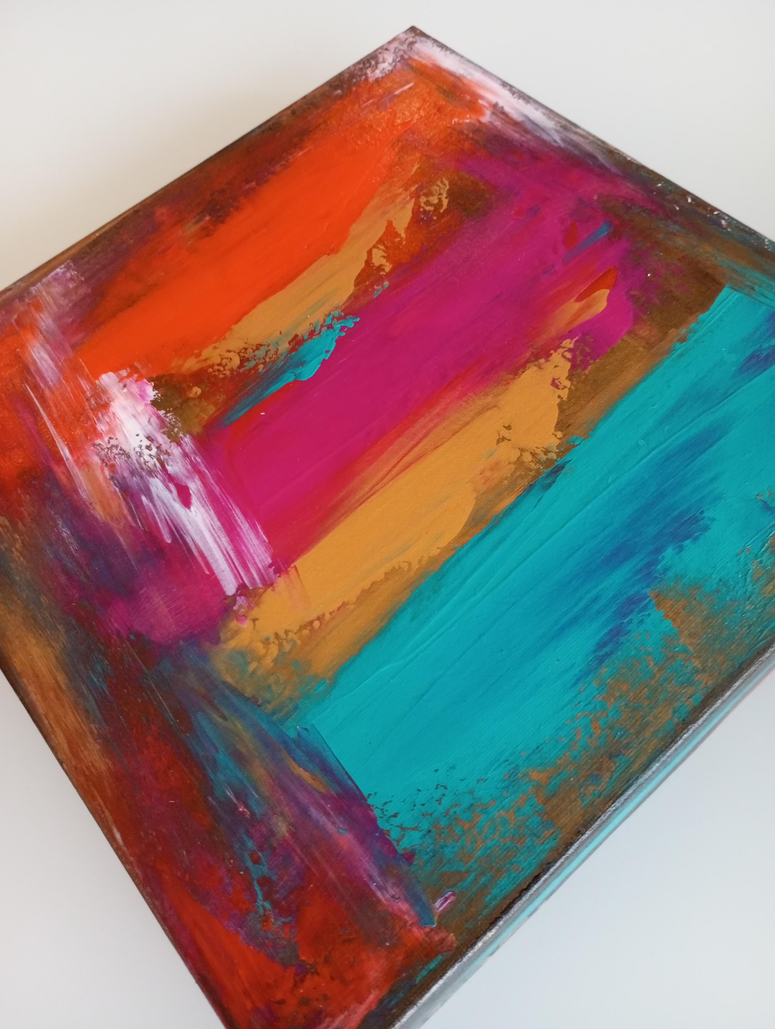 Contemporary abstract expressive acrylic painting on canvas ready to hang For Sale 7