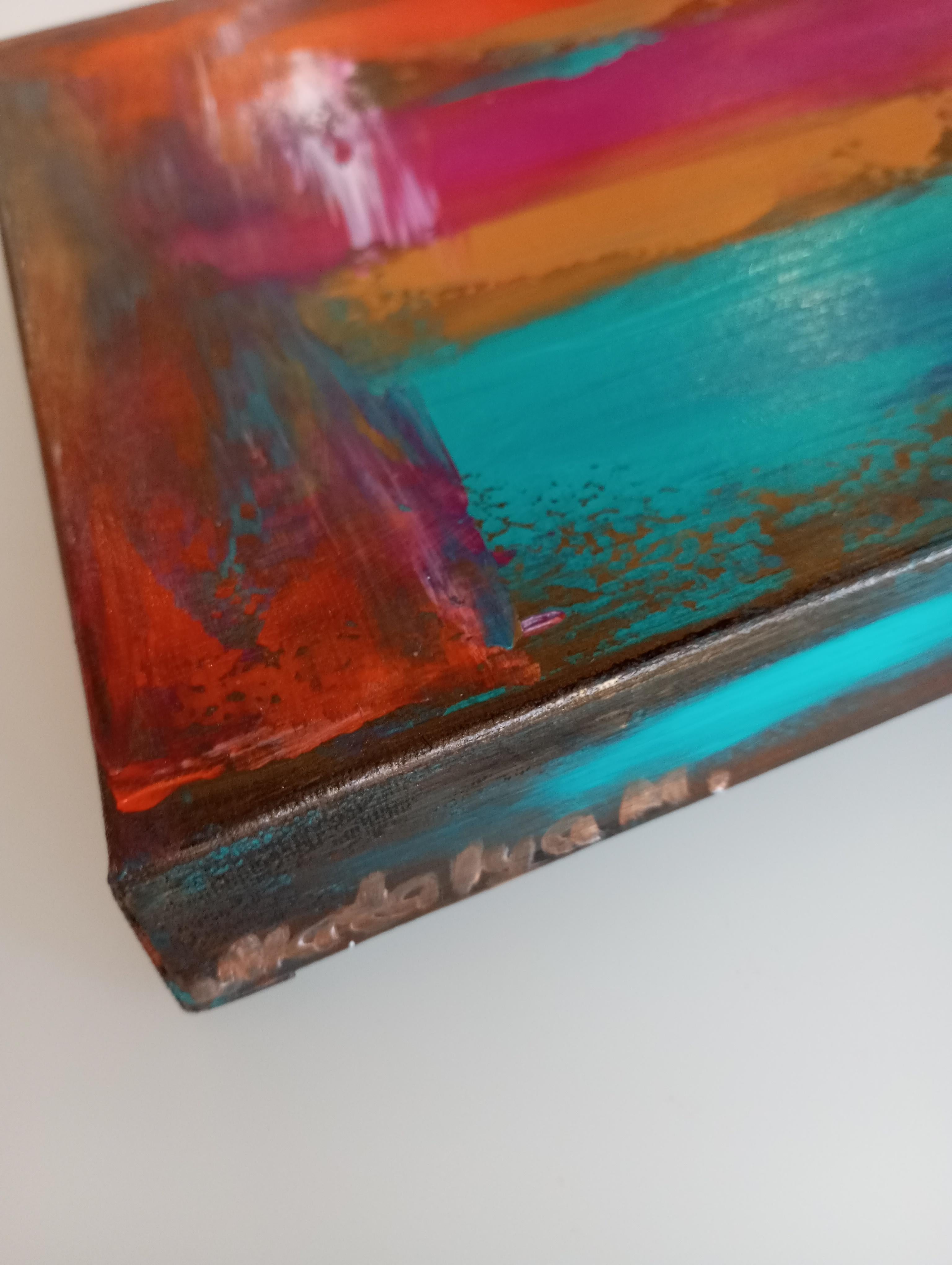Contemporary abstract expressive acrylic painting on canvas ready to hang For Sale 10