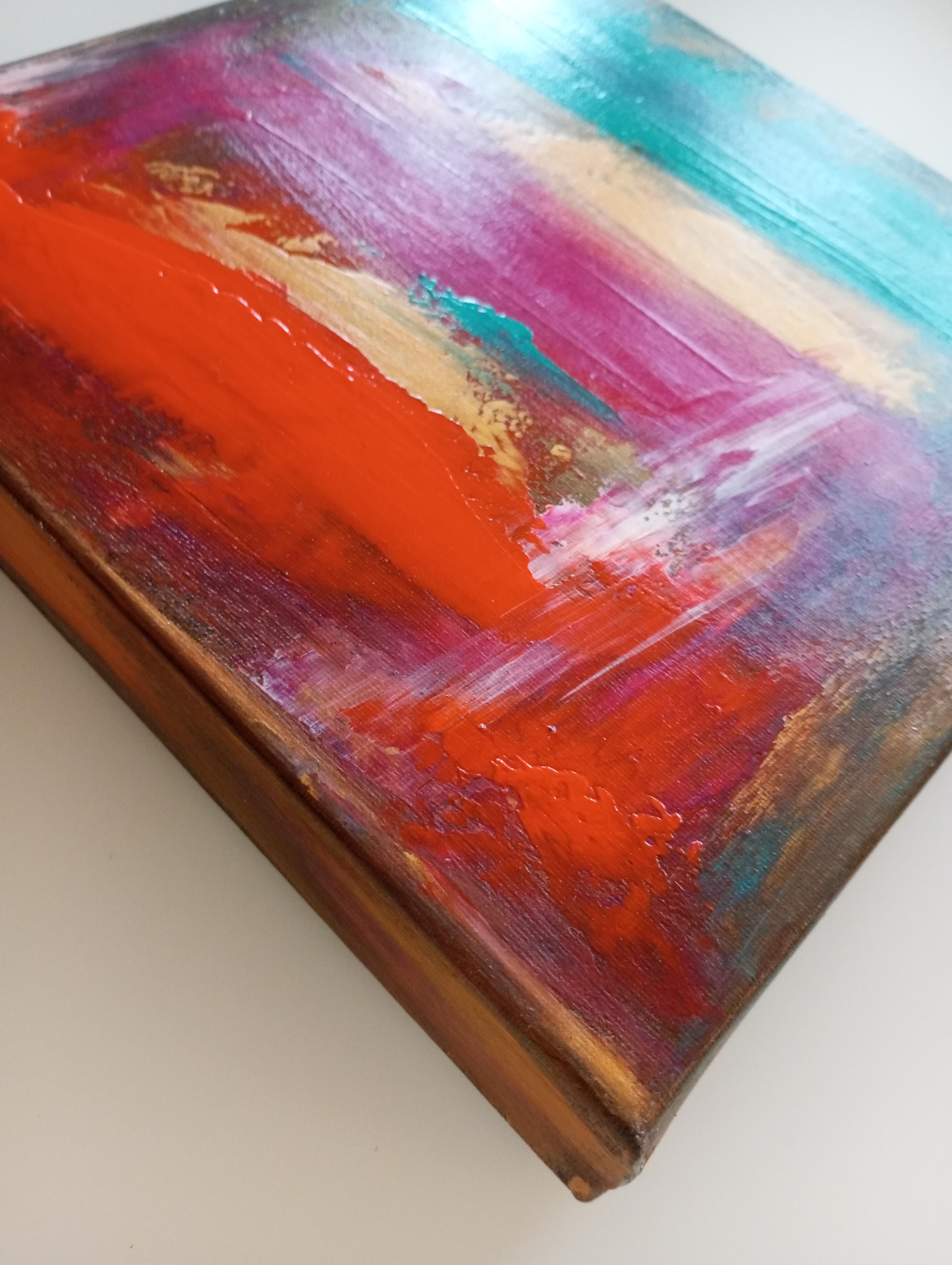 Contemporary abstract expressive acrylic painting on canvas ready to hang For Sale 11