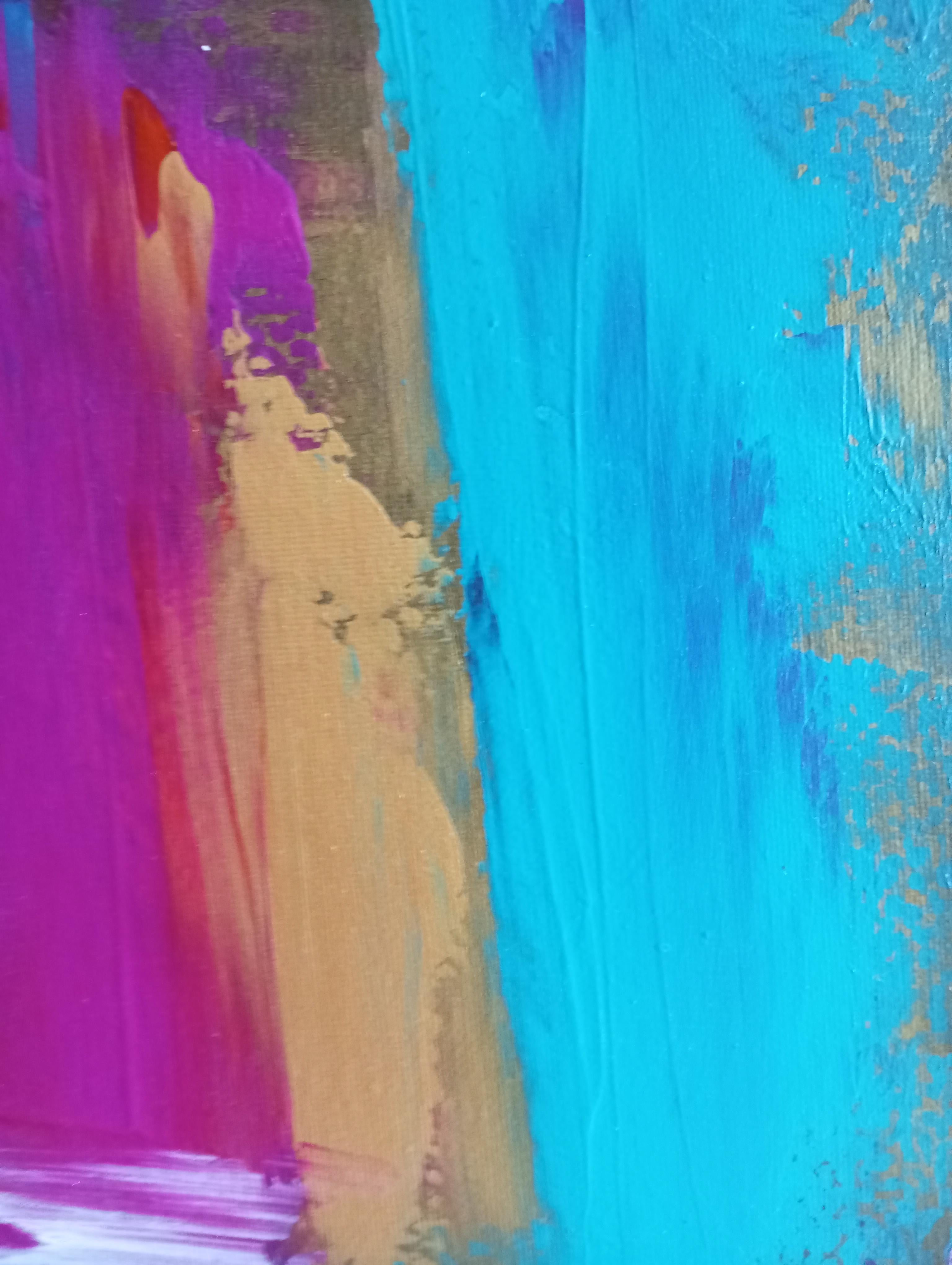 Contemporary abstract expressive acrylic painting on canvas ready to hang For Sale 12