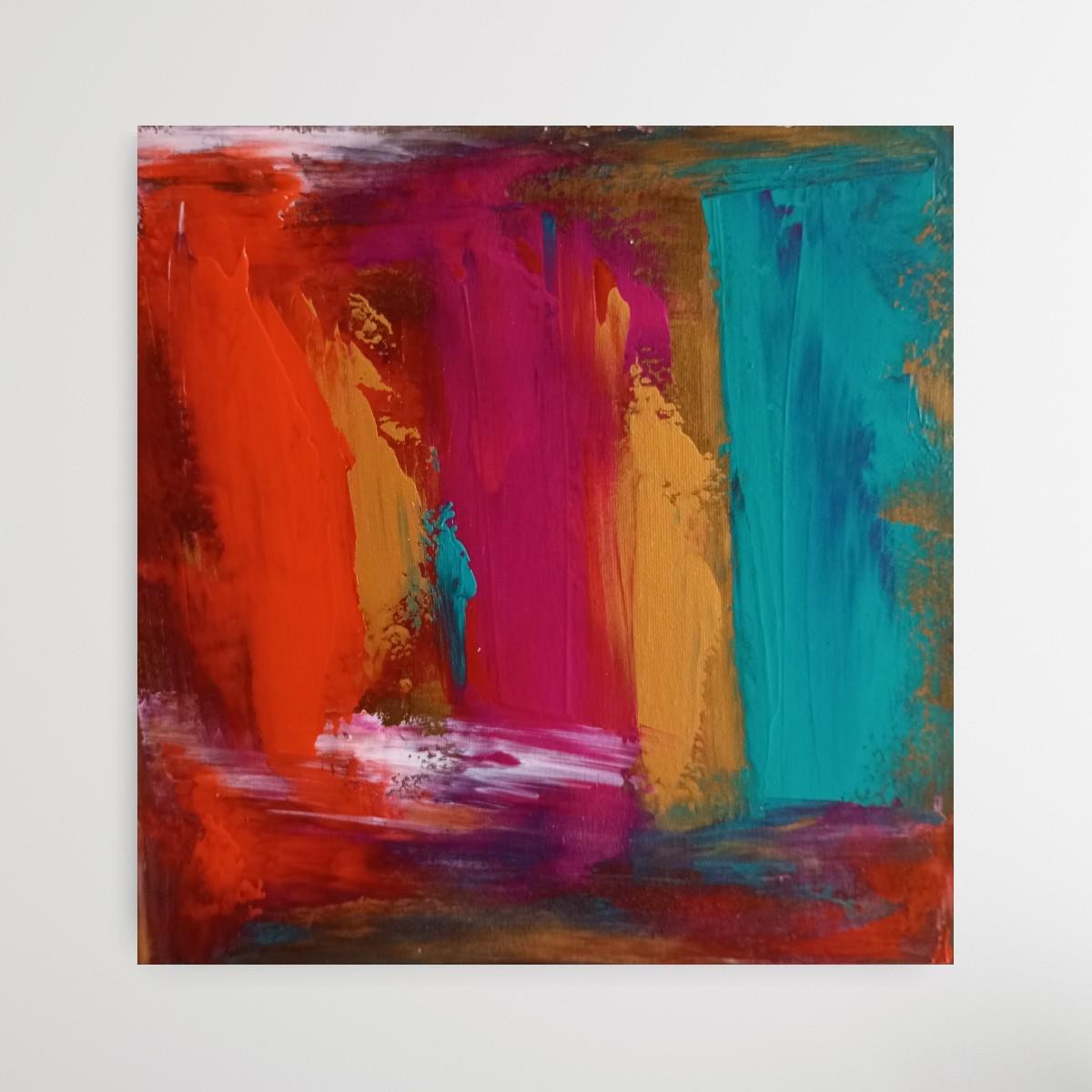 Contemporary abstract expressive acrylic painting on canvas ready to hang For Sale 2