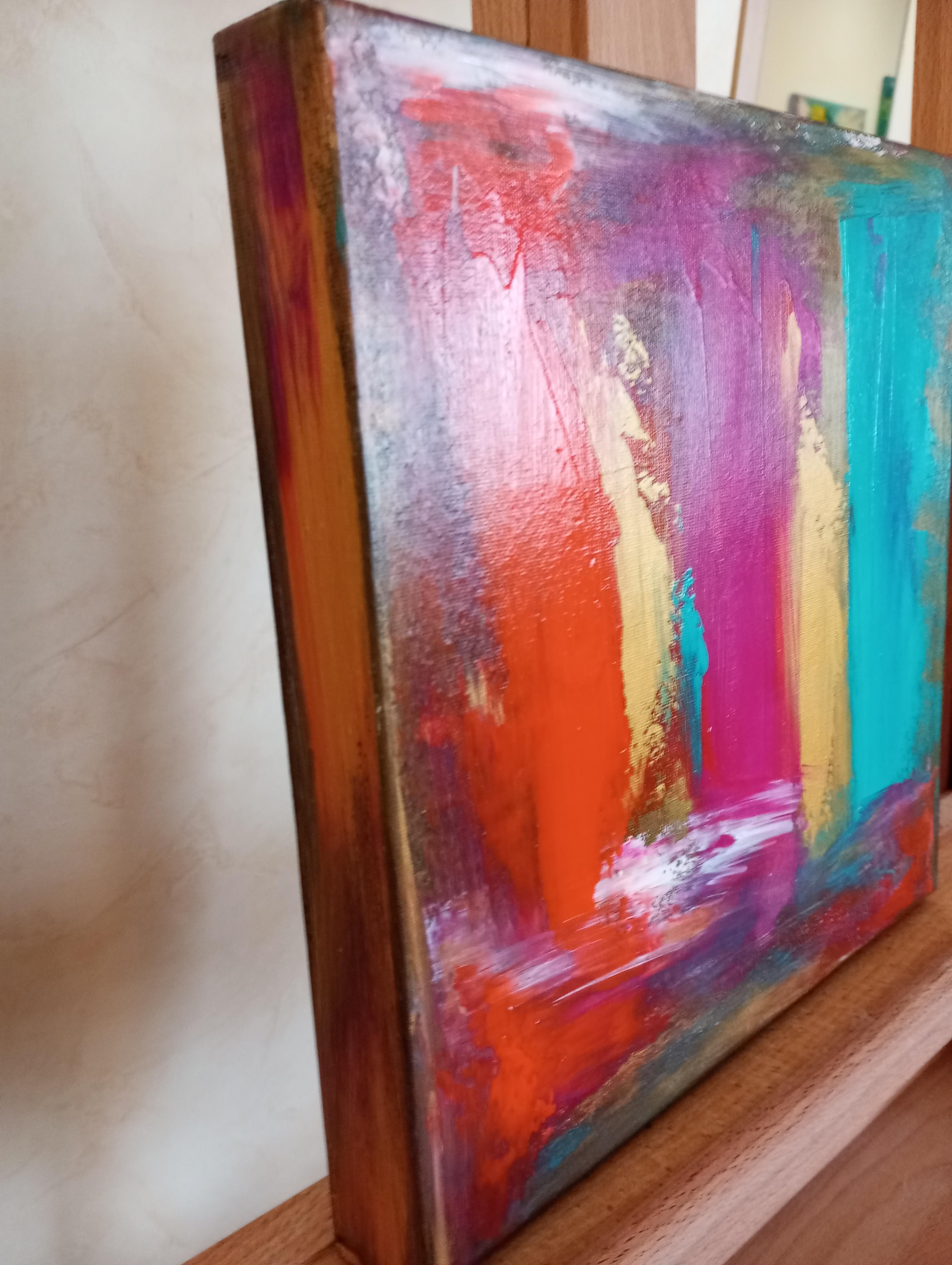 Contemporary abstract expressive acrylic painting on canvas ready to hang For Sale 5