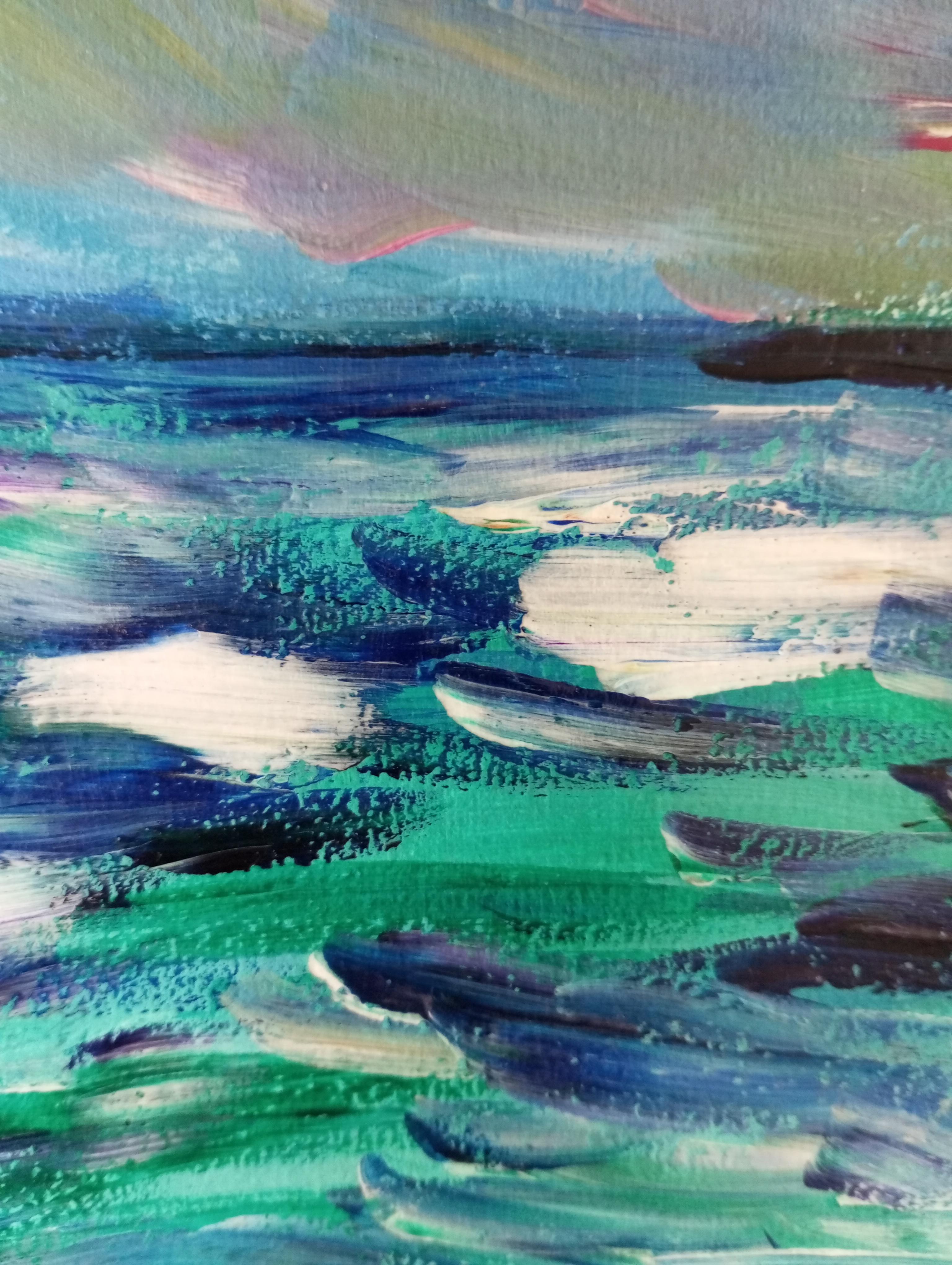 « falaise de mer » (peinture de côte balnéaire inspirée par Claude Monet) en vente 10