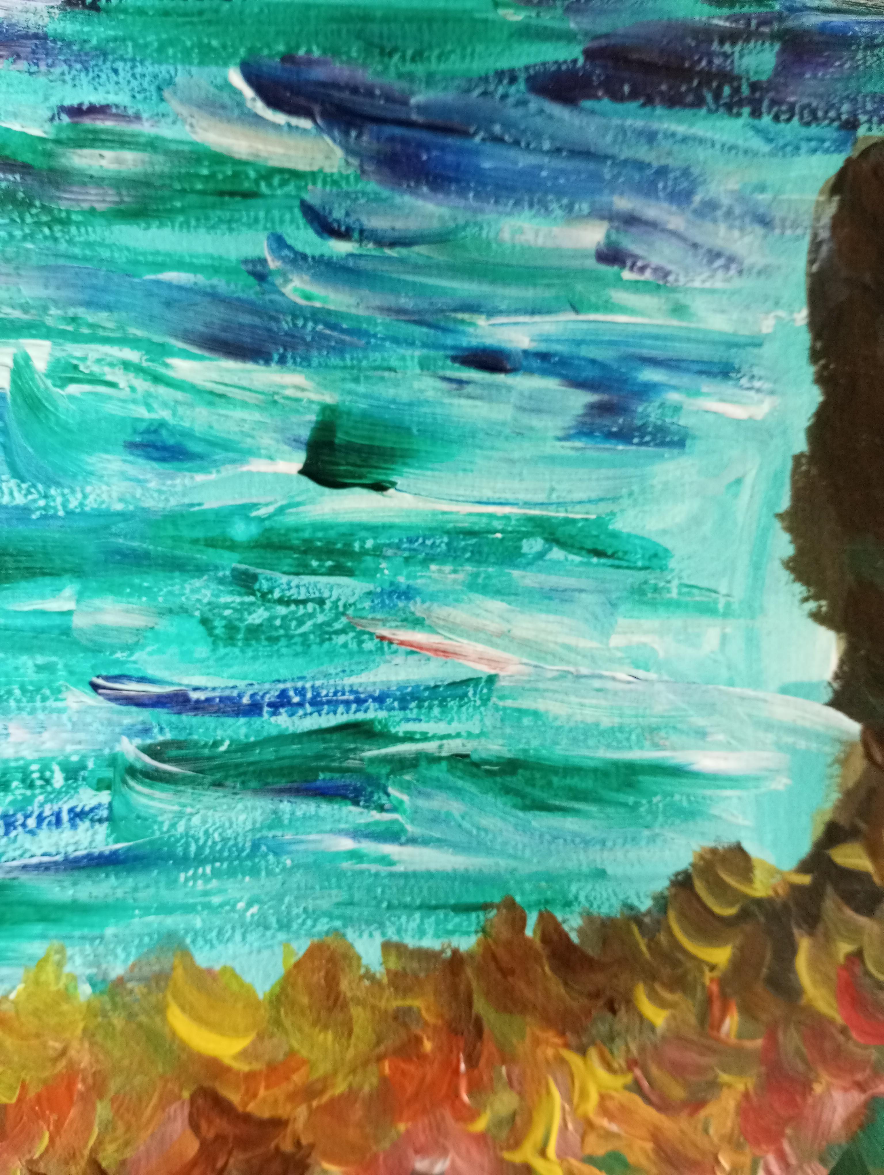 « falaise de mer » (peinture de côte balnéaire inspirée par Claude Monet) en vente 11
