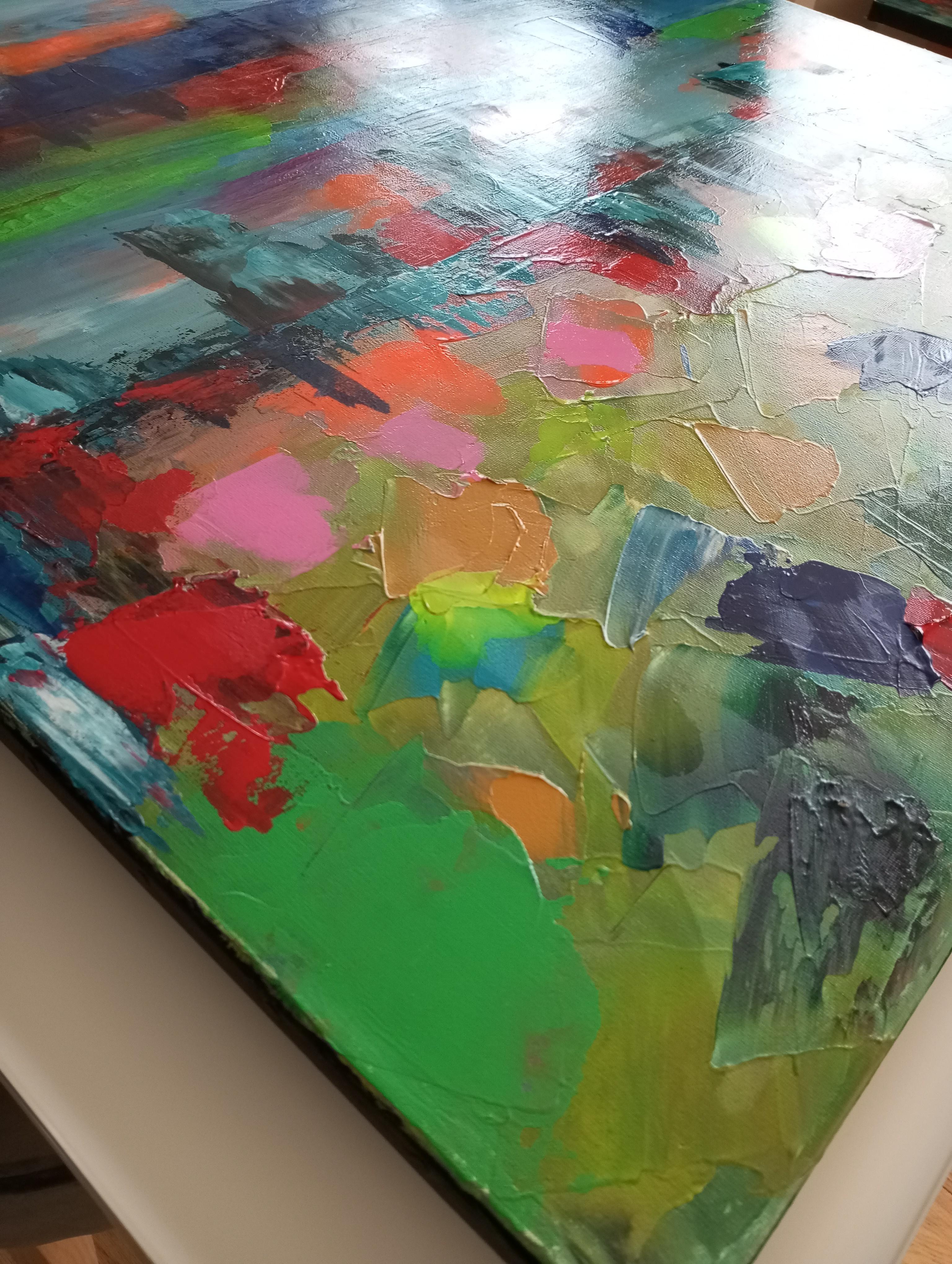 Pittura acrilica contemporanea astratta ed espressiva su tela 