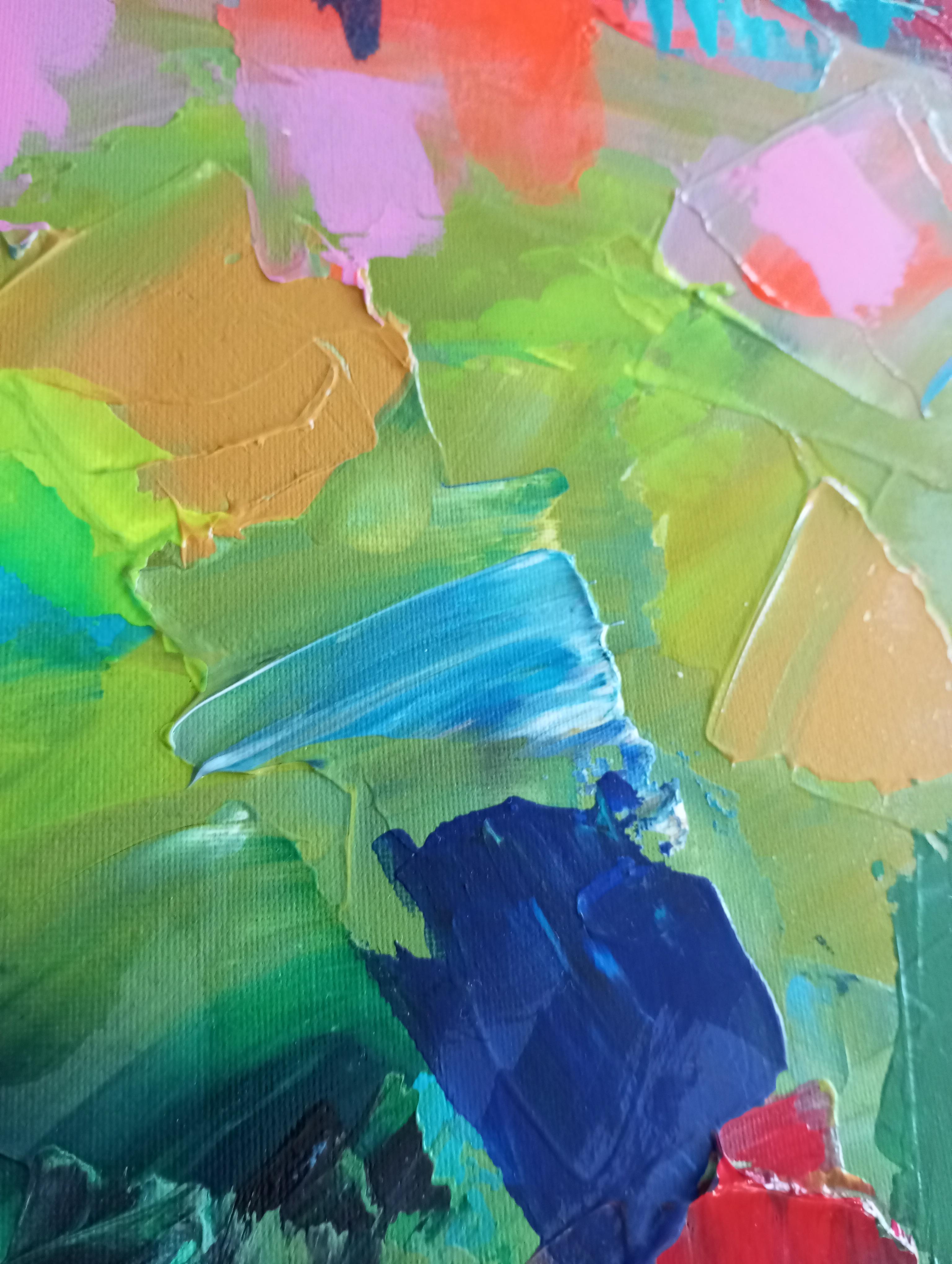 Pittura acrilica contemporanea astratta ed espressiva su tela 