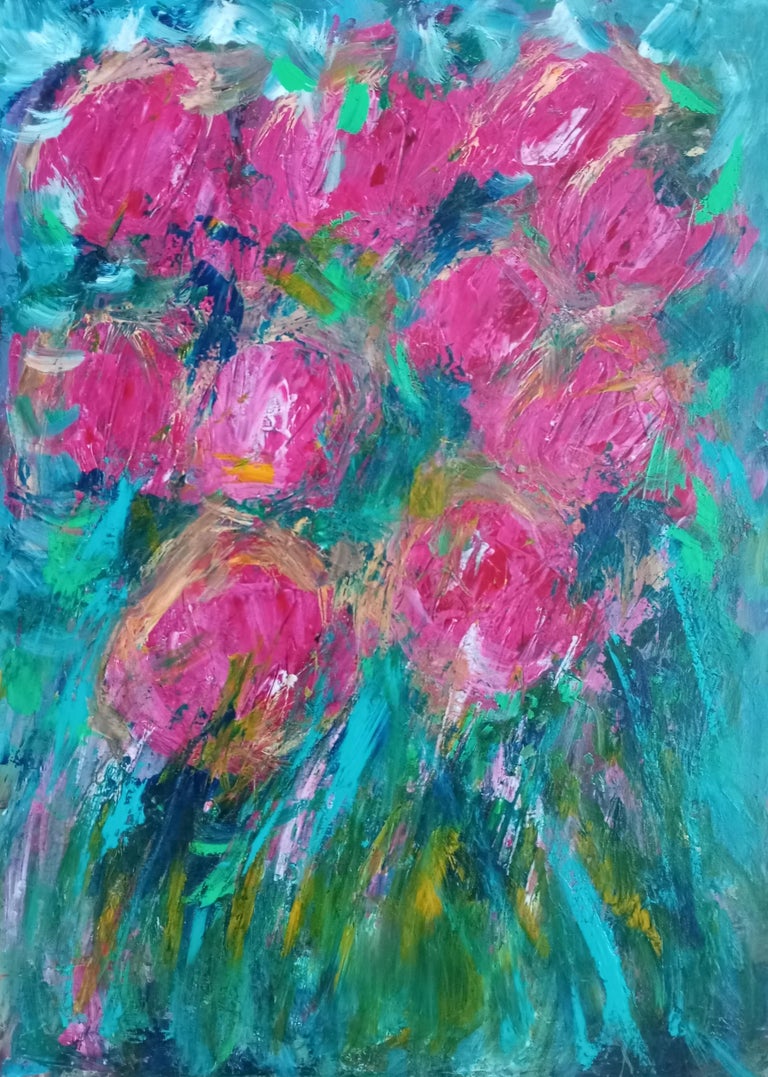 Paintings Coral Flower 81 For Sale on 1stDibs coral color flower