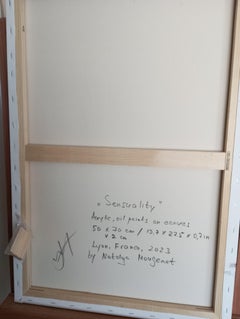 "Sensuality" (  contemporary figurative expressive colorful woman oil on canvas)