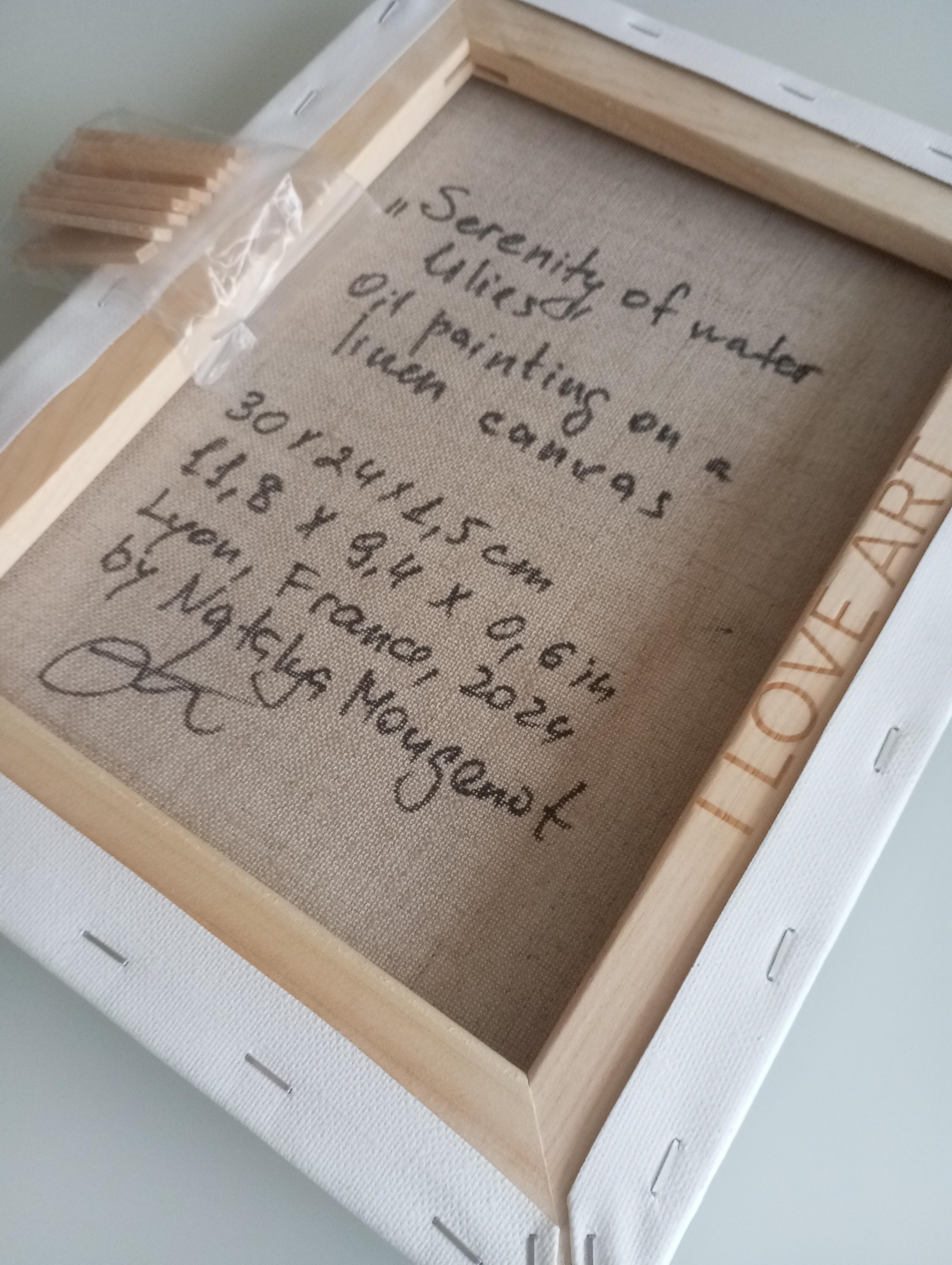 Zeitgenössisches impressionistisches Ölgemälde von Seerosen auf Leinwand im Angebot 9