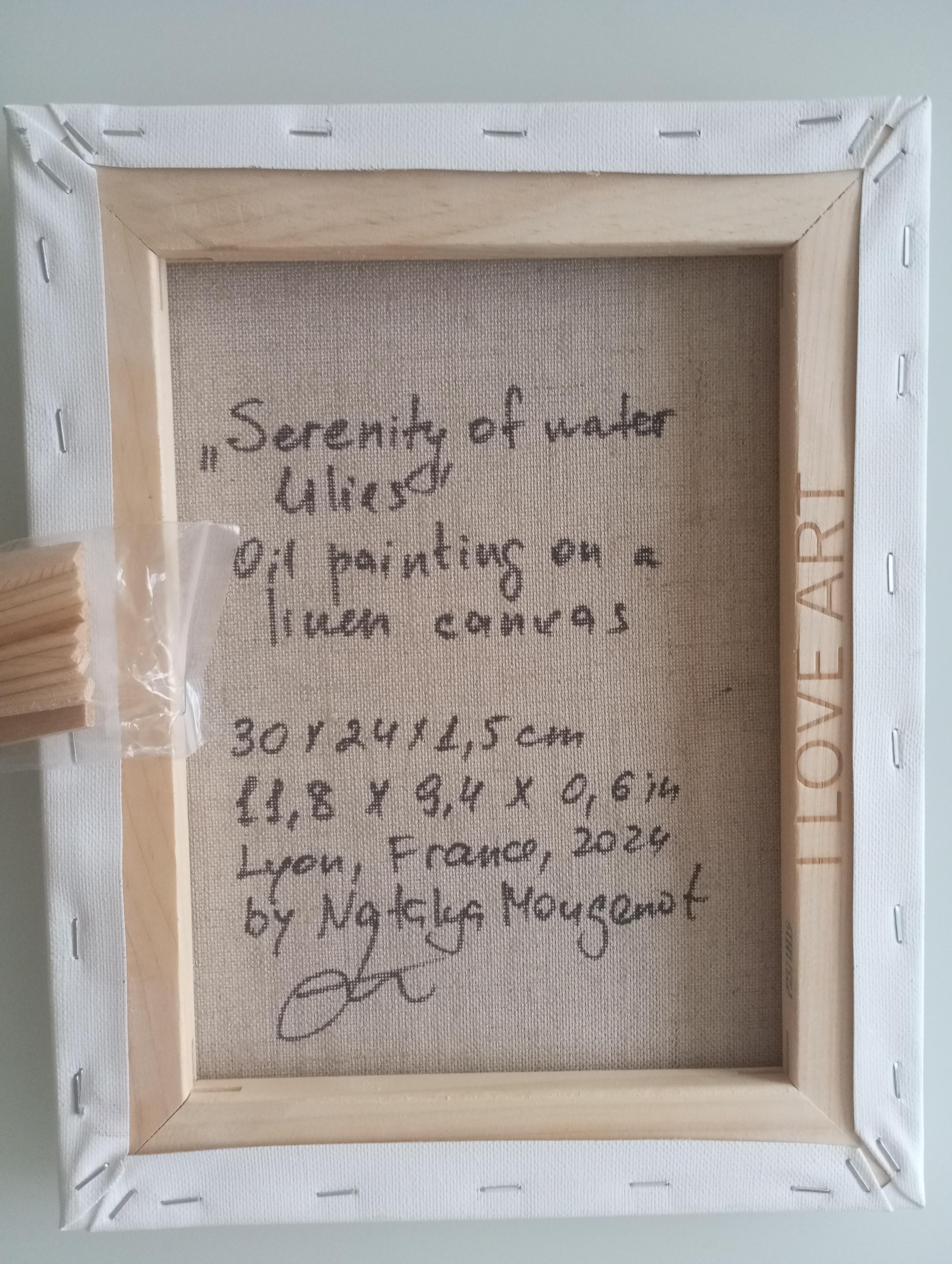 Zeitgenössisches impressionistisches Ölgemälde von Seerosen auf Leinwand im Angebot 10
