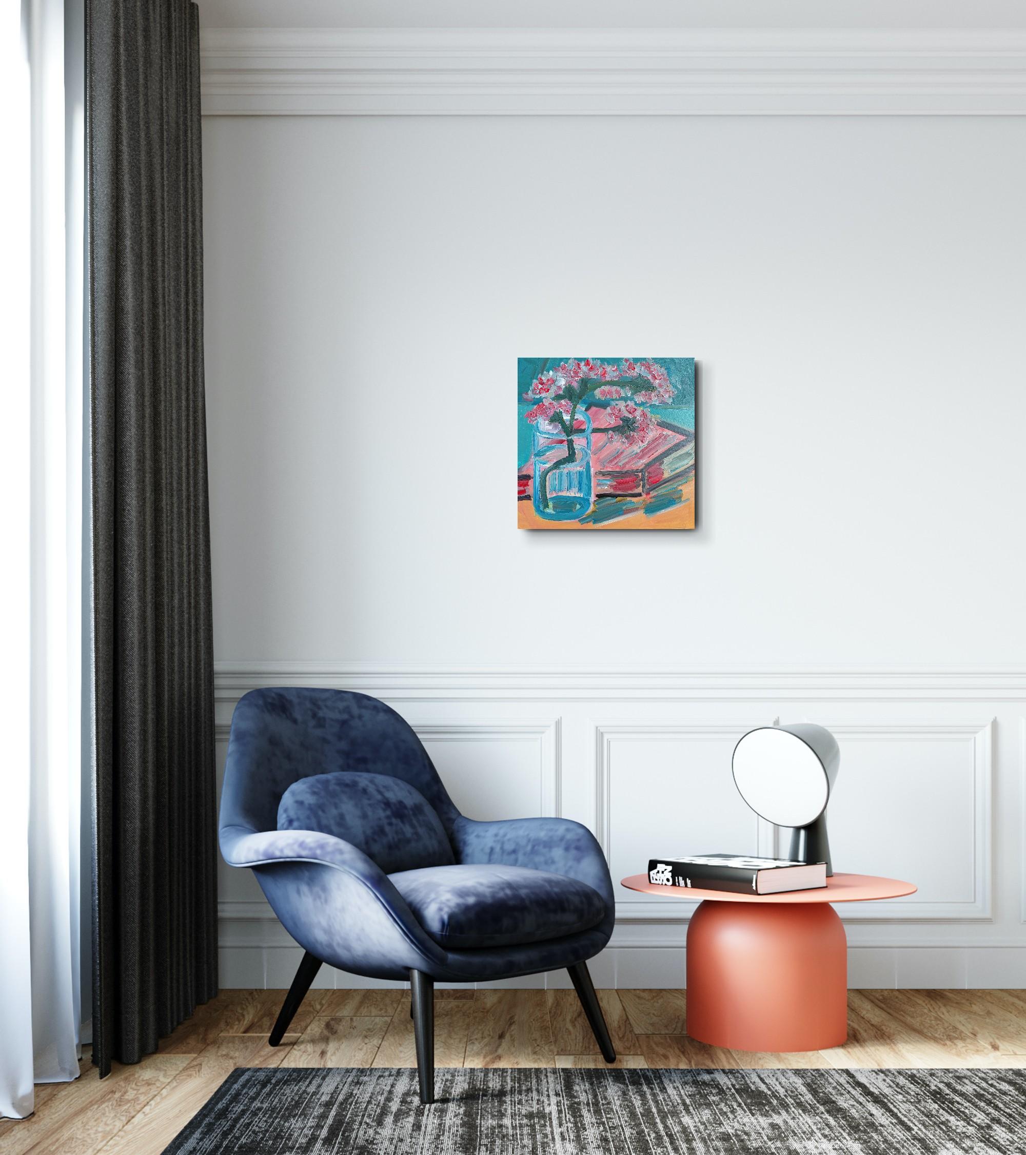 Catturando artisticamente la bellezza transitoria della natura, questo quadro presenta una squisita composizione floreale in una scena semplicistica ma evocativa. Questo quadro 