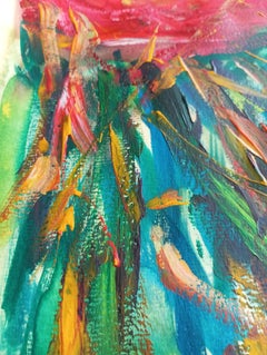 Contemporary Abstract Impressionist Floral Painting "Summer colorful garden"