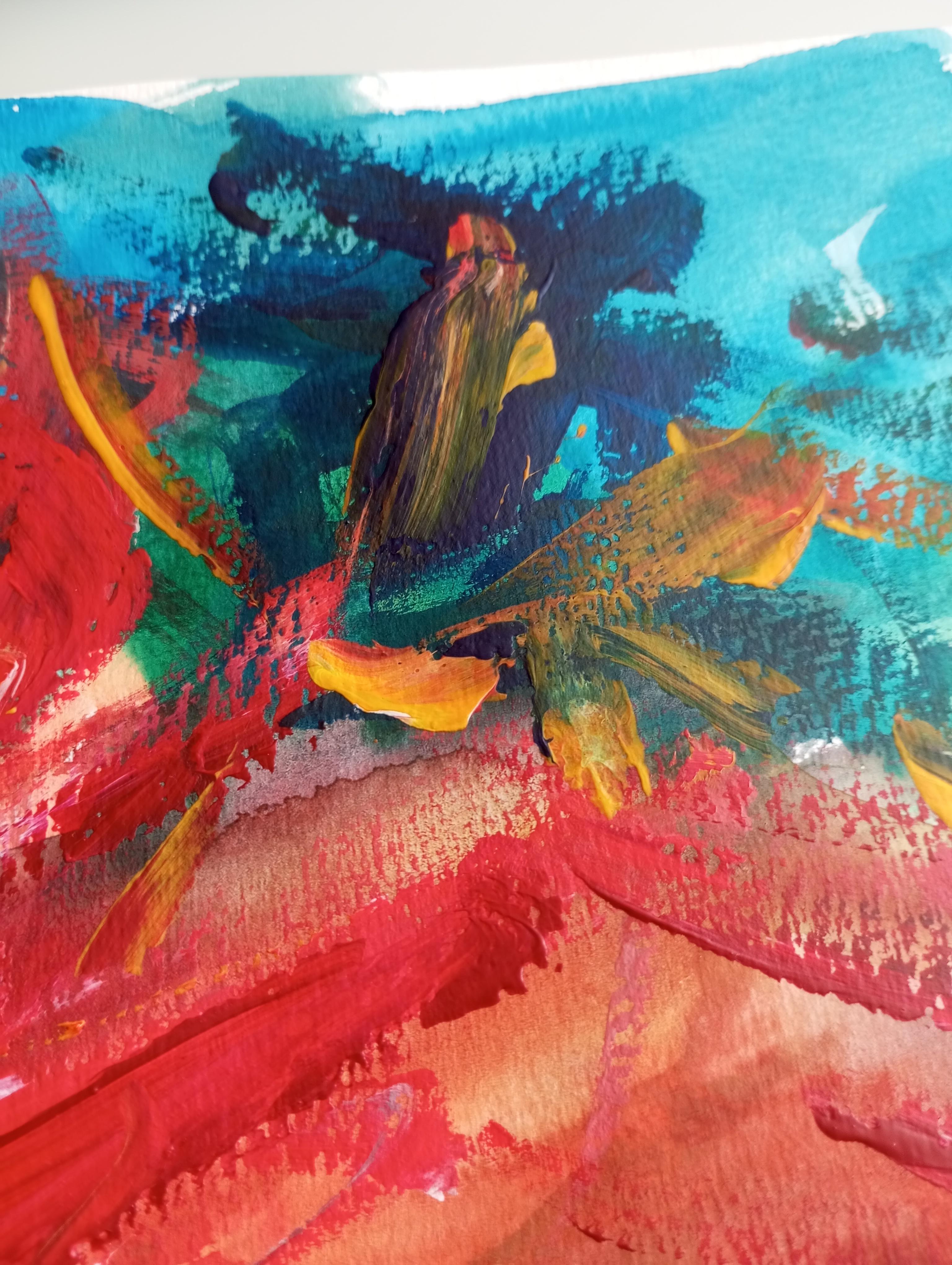  „Sommerfarbener farbenfroher Garten“ (Abstrakter Expressionismus), Art, von Natalya Mougenot 