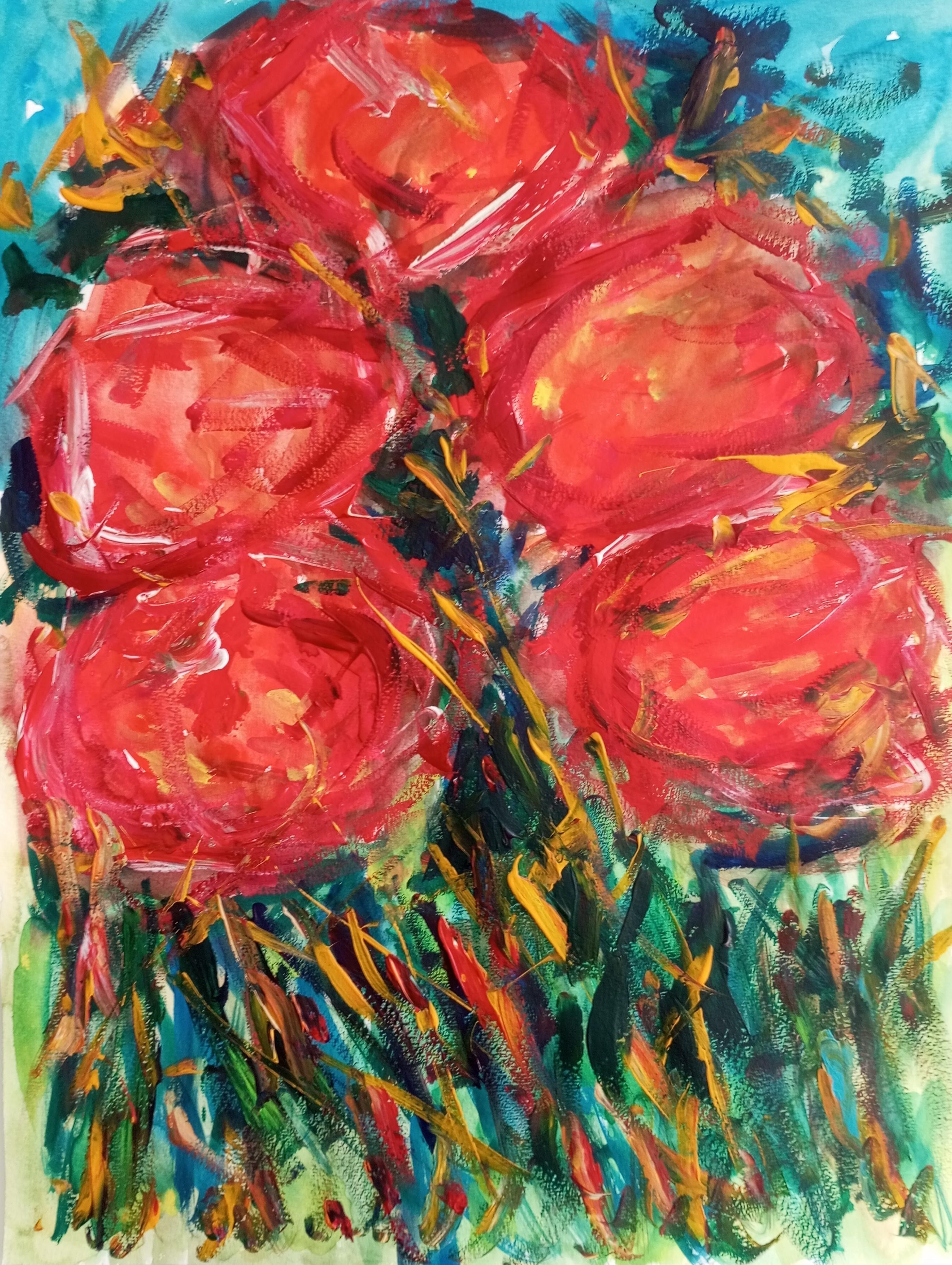 Abstract Drawing di Natalya Mougenot  - "Giardino colorato d'estate"
