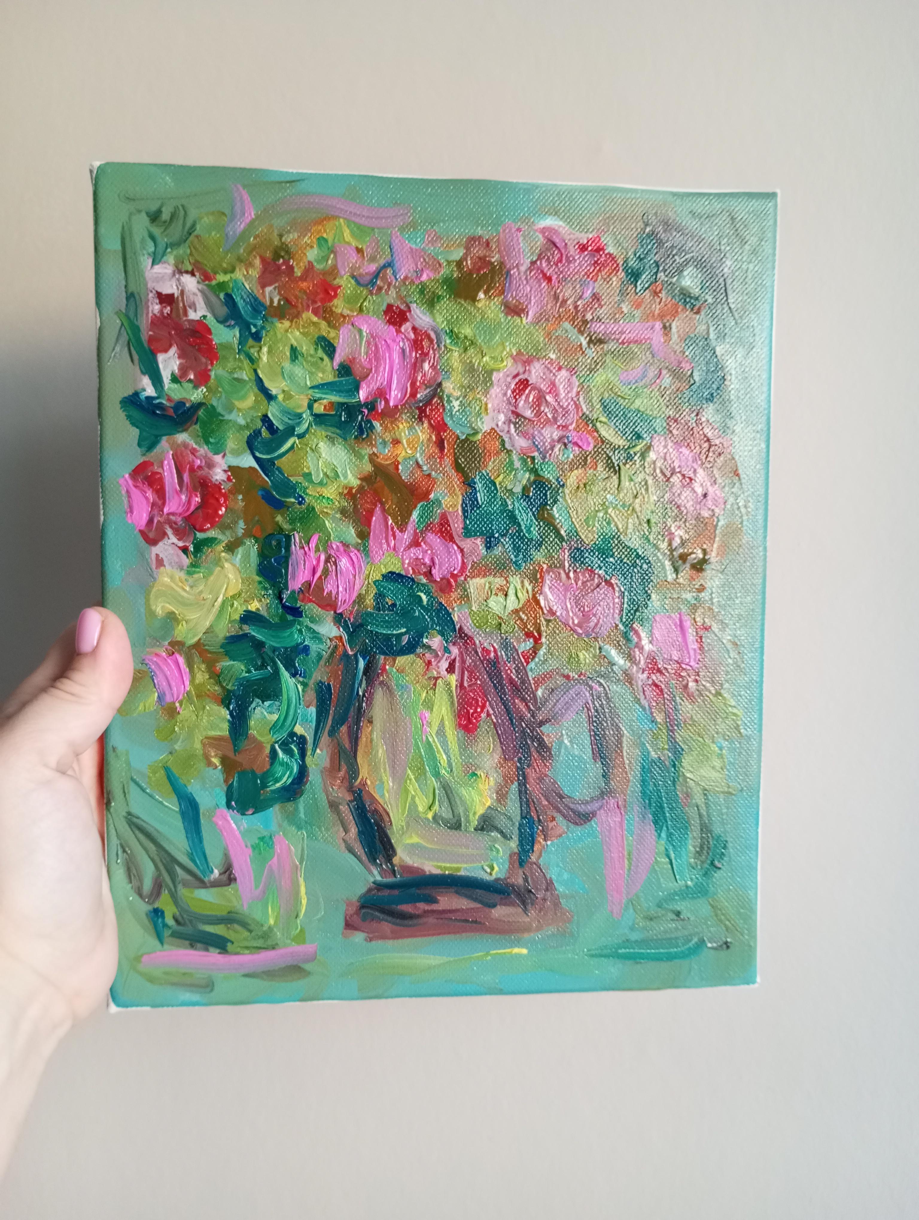 Impressionista espressivo contemporaneo  pittura ad olio floreale su tela in vendita 2