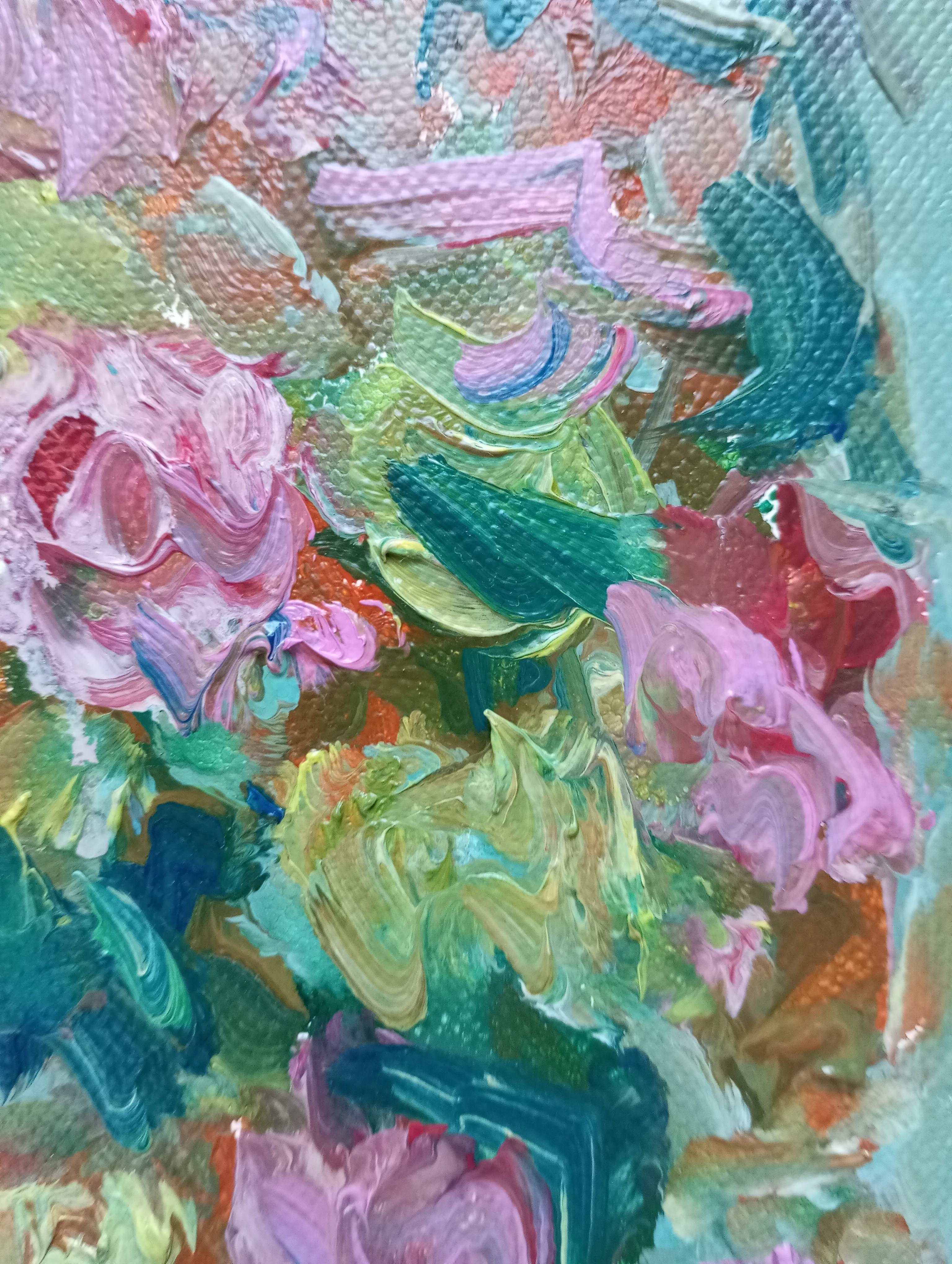 Impressionista espressivo contemporaneo  pittura ad olio floreale su tela in vendita 3