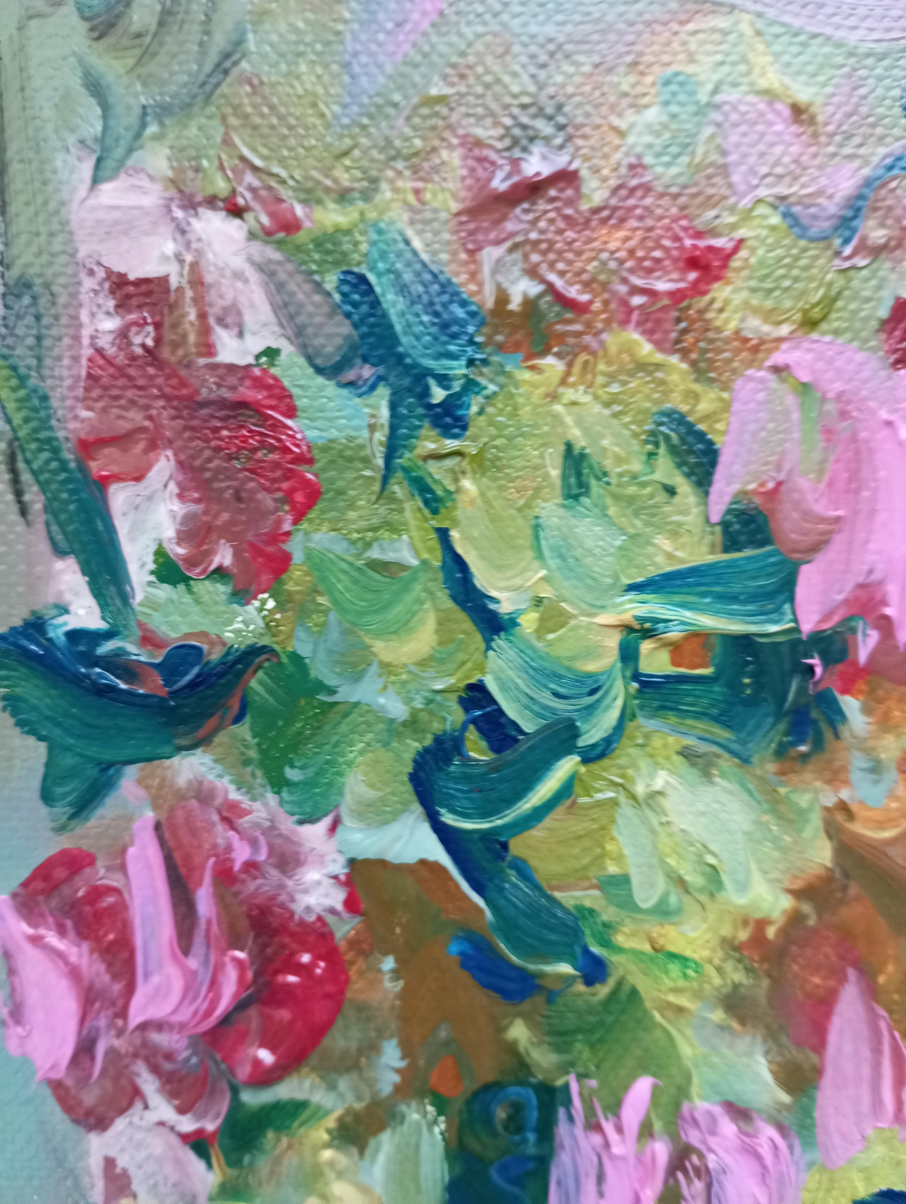 Impressionista espressivo contemporaneo  pittura ad olio floreale su tela in vendita 4
