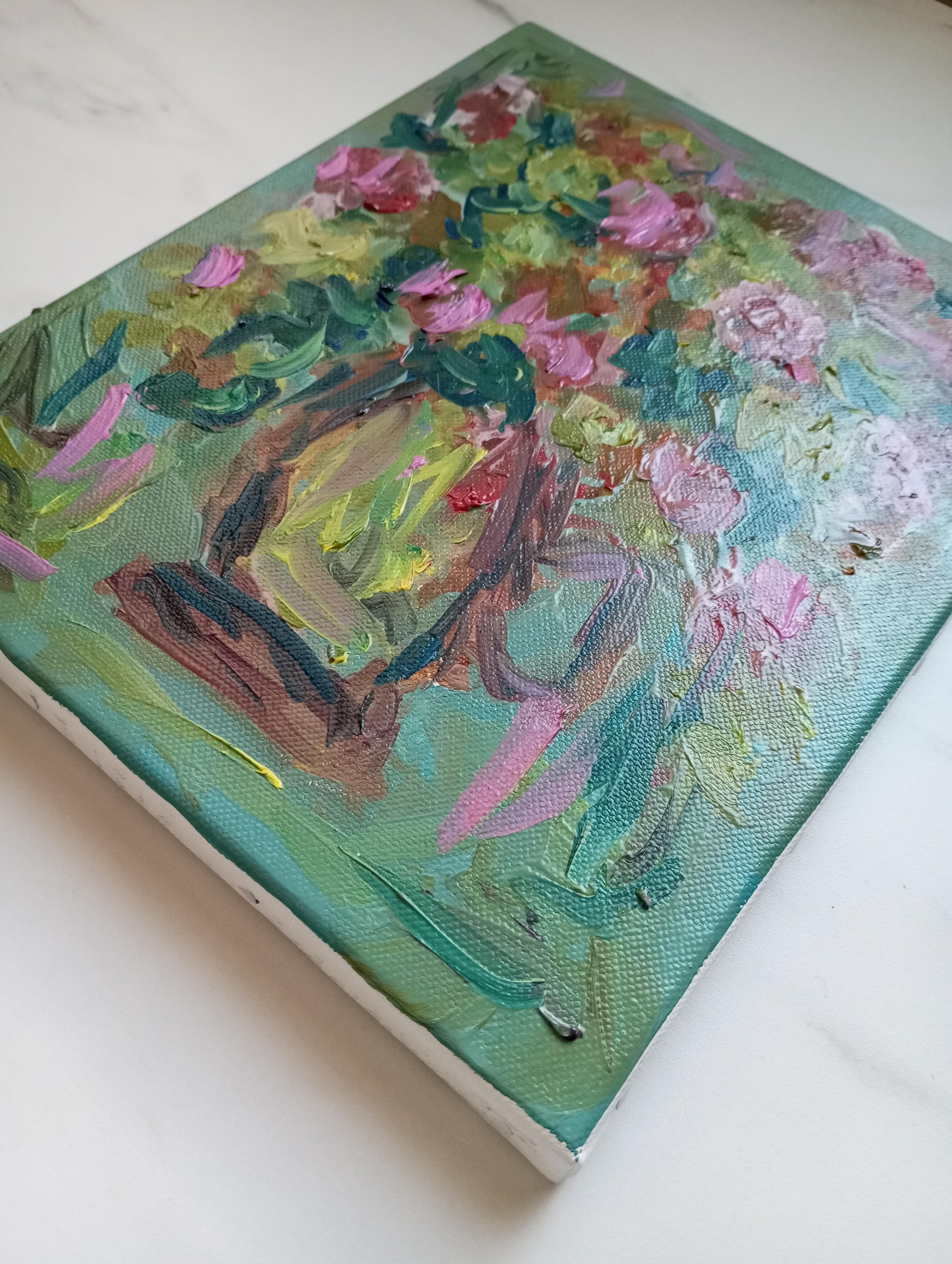 Impressionista espressivo contemporaneo  pittura ad olio floreale su tela in vendita 6