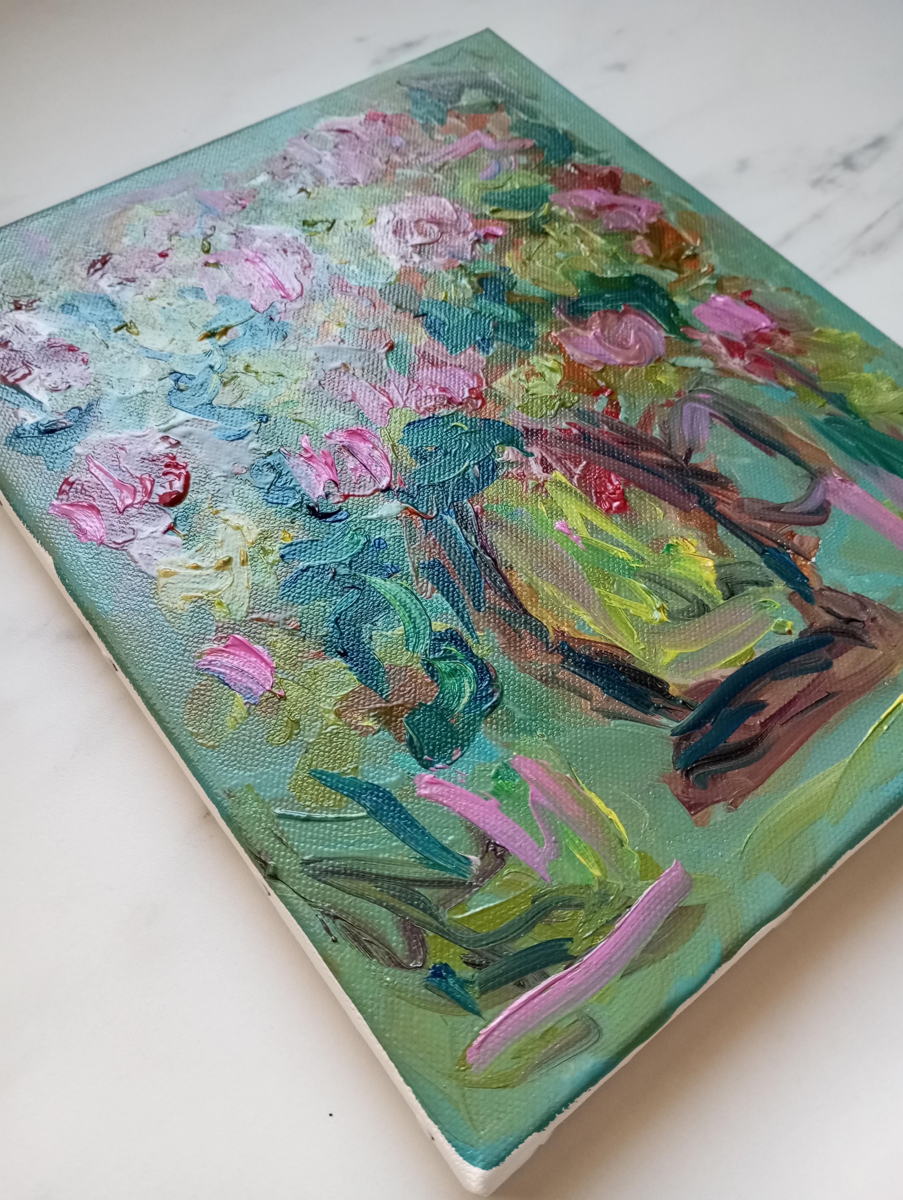 Impressionista espressivo contemporaneo  pittura ad olio floreale su tela in vendita 7